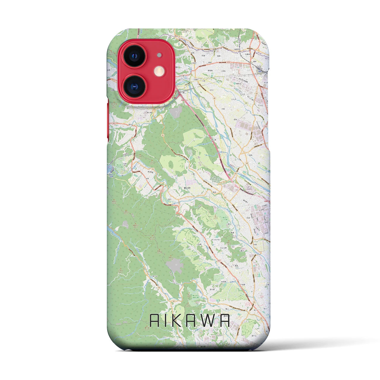 【愛川(神奈川県)】地図柄iPhoneケース(バックカバータイプ)
