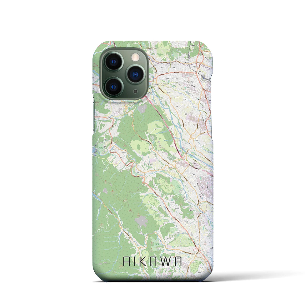【愛川(神奈川県)】地図柄iPhoneケース(バックカバータイプ)