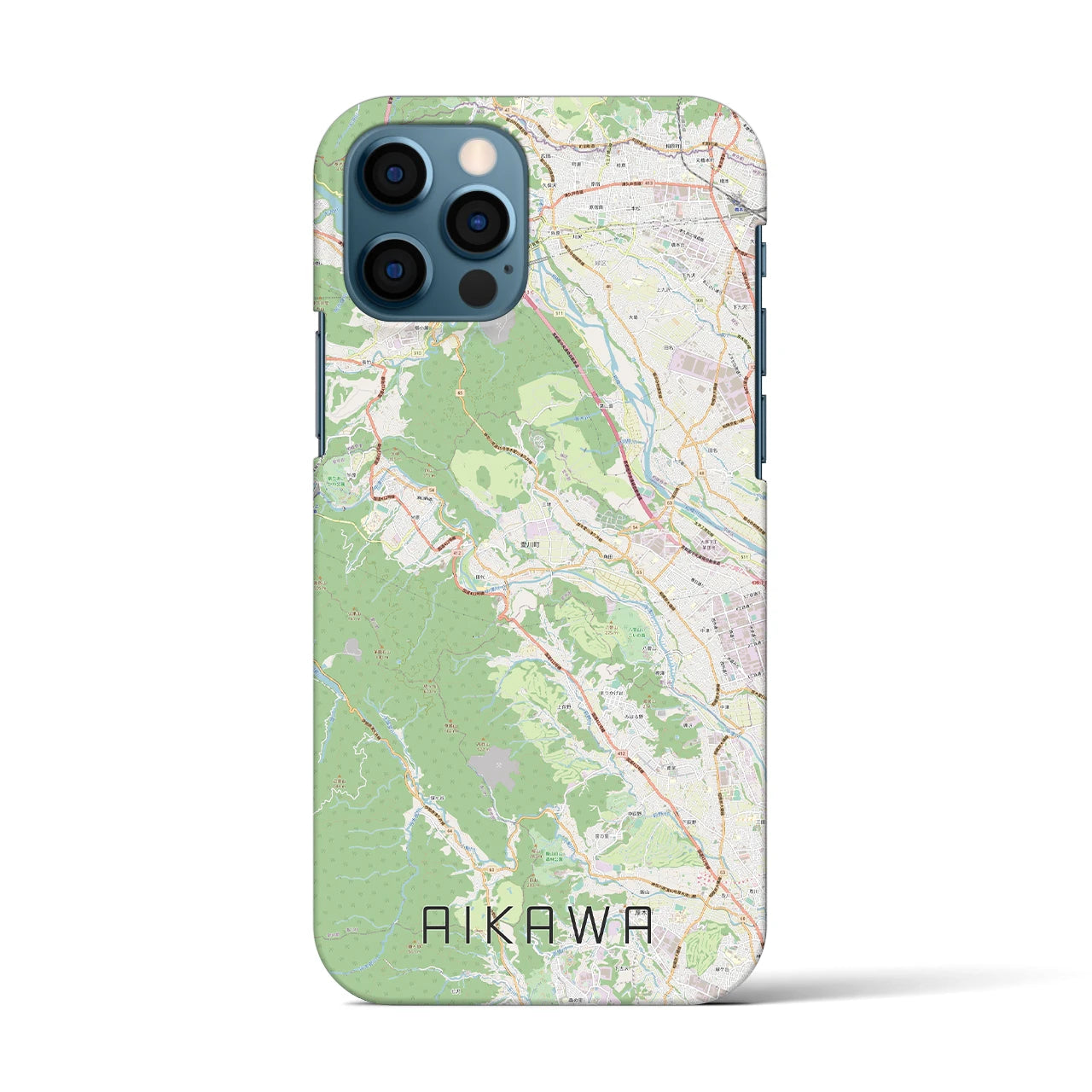 【愛川(神奈川県)】地図柄iPhoneケース(バックカバータイプ)