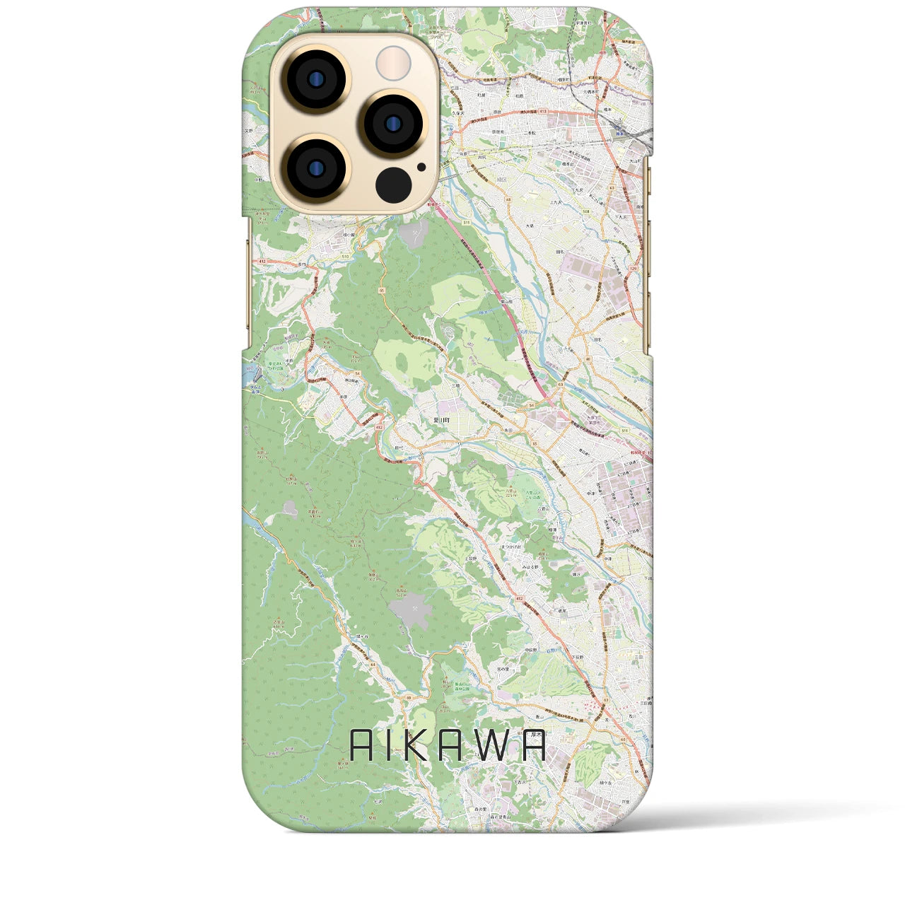 【愛川(神奈川県)】地図柄iPhoneケース(バックカバータイプ)