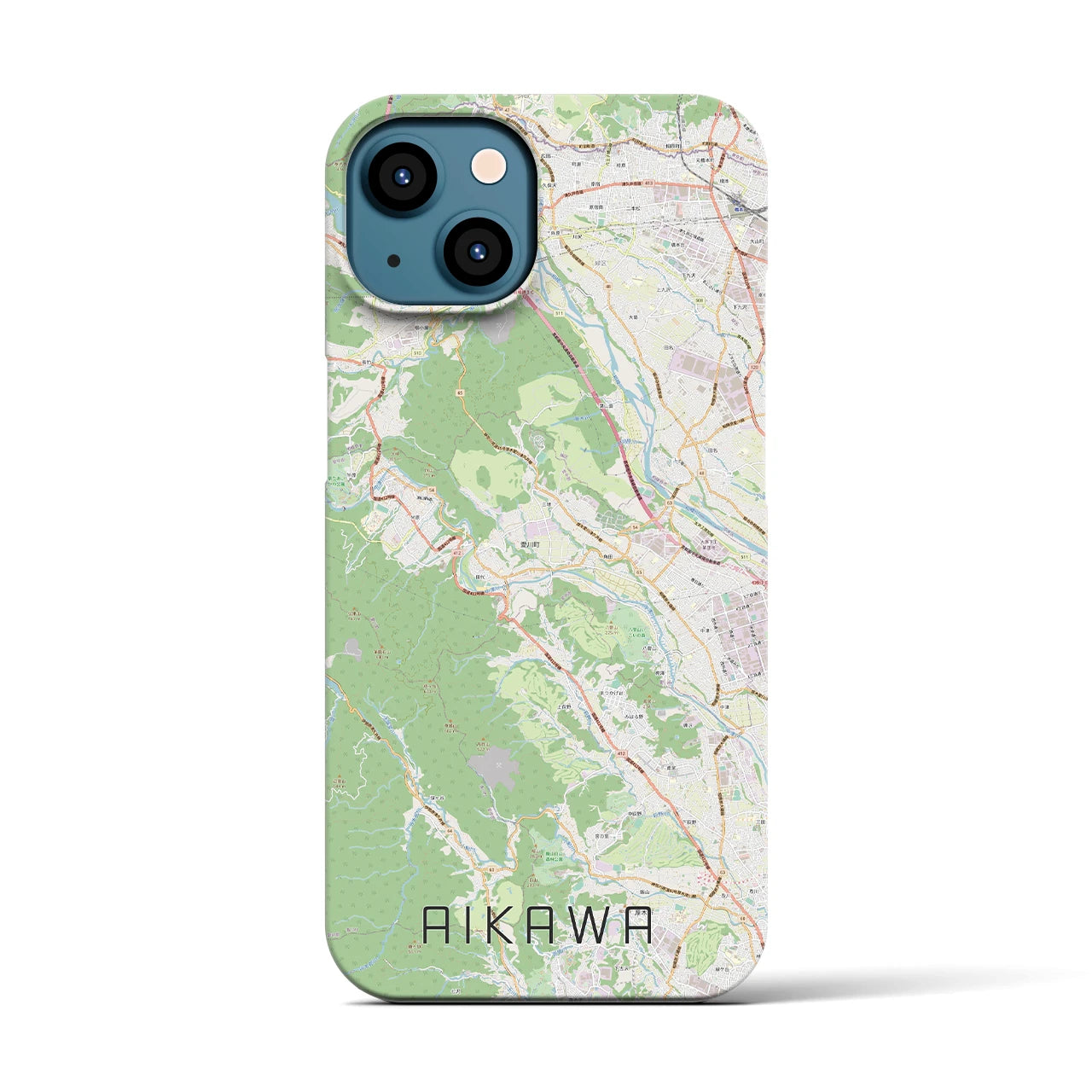 【愛川(神奈川県)】地図柄iPhoneケース(バックカバータイプ)