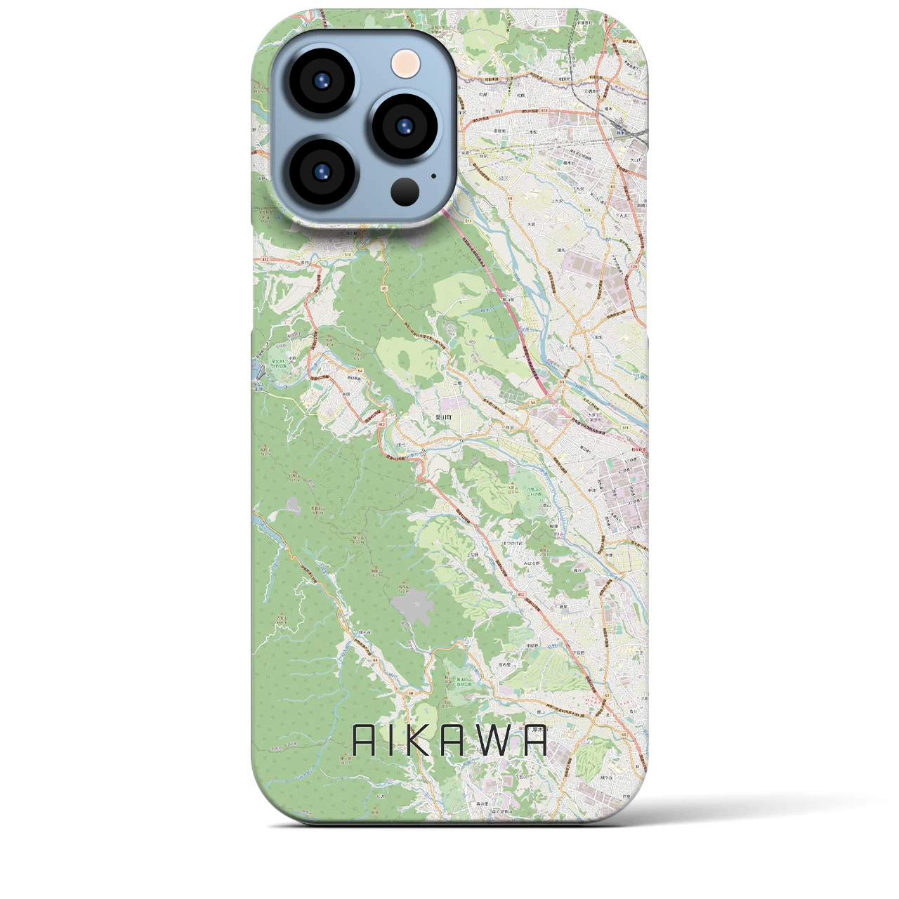 【愛川(神奈川県)】地図柄iPhoneケース(バックカバータイプ)