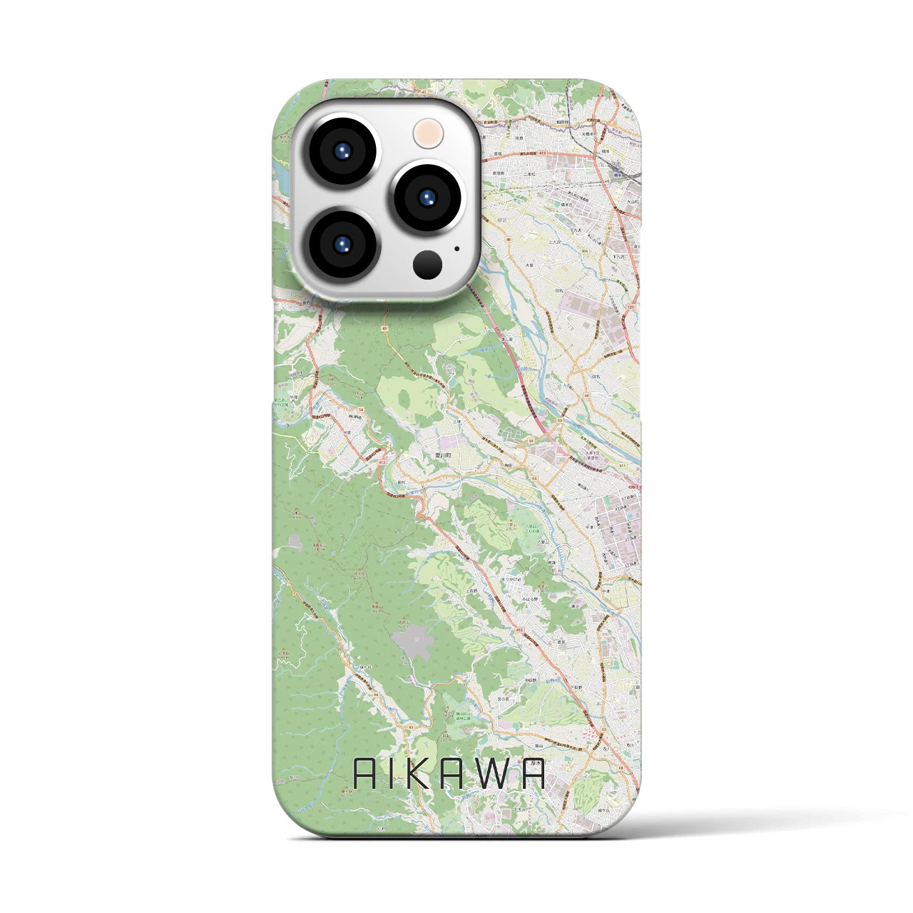 【愛川(神奈川県)】地図柄iPhoneケース(バックカバータイプ)