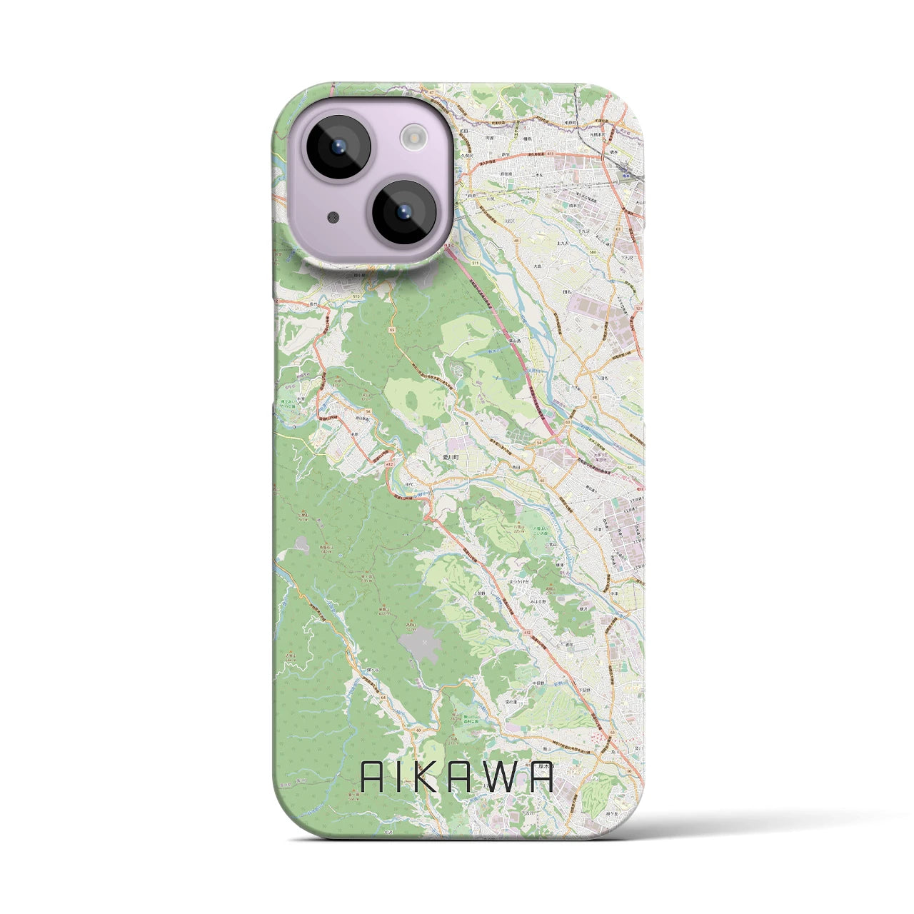 【愛川(神奈川県)】地図柄iPhoneケース(バックカバータイプ)