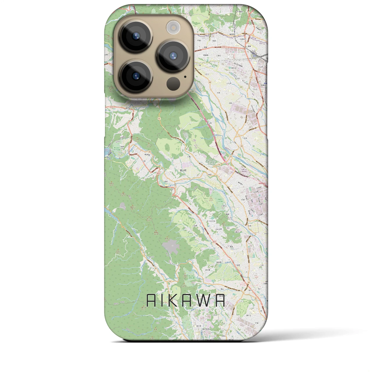 【愛川(神奈川県)】地図柄iPhoneケース(バックカバータイプ)