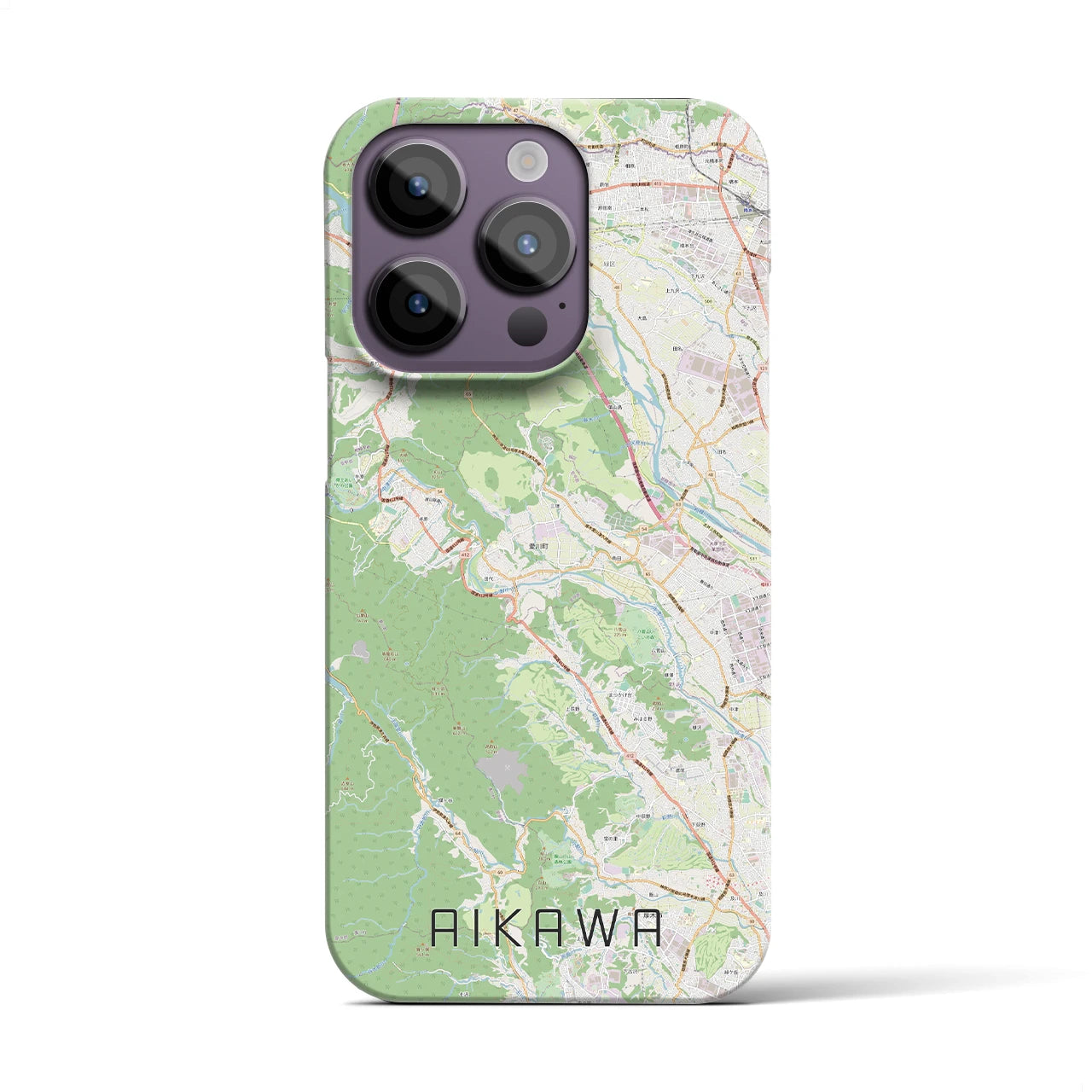 【愛川(神奈川県)】地図柄iPhoneケース(バックカバータイプ)