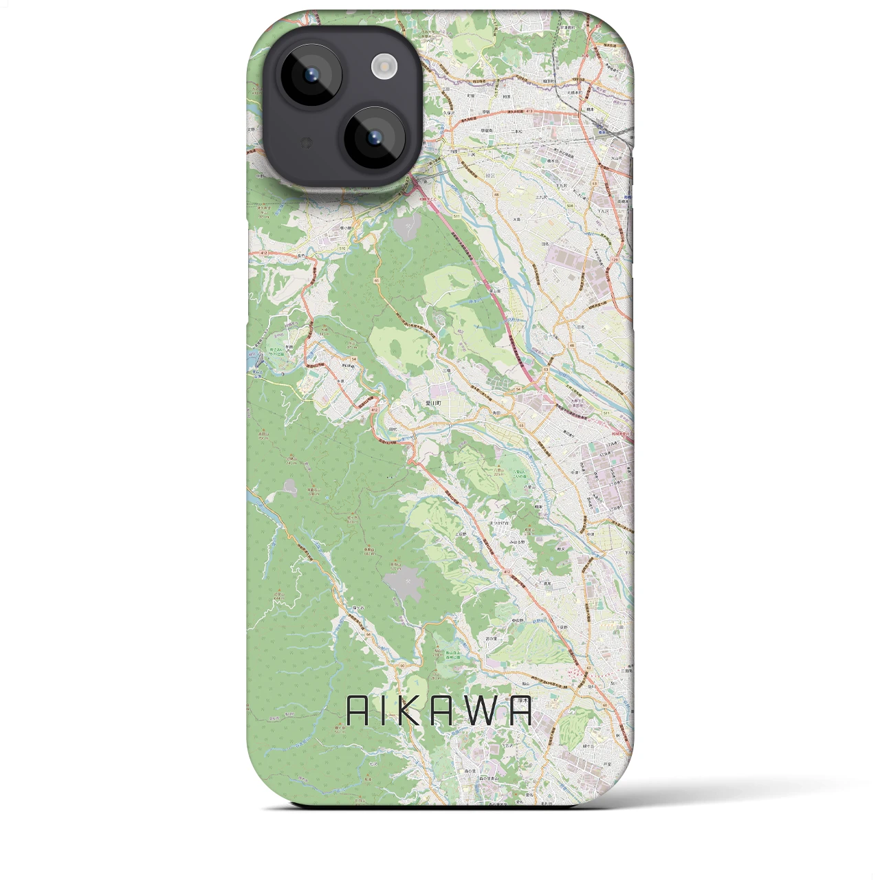 【愛川(神奈川県)】地図柄iPhoneケース(バックカバータイプ)