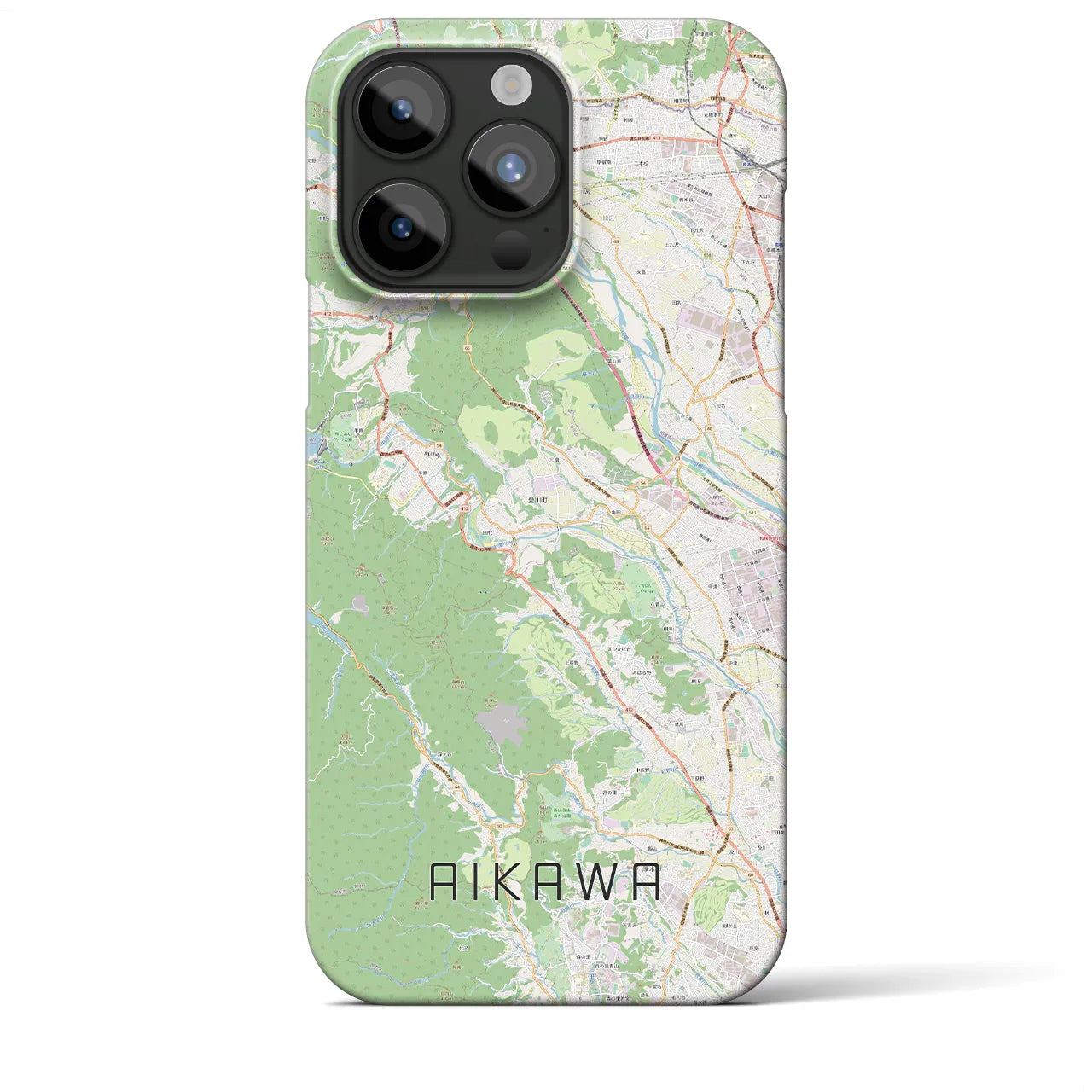【愛川(神奈川県)】地図柄iPhoneケース(バックカバータイプ)