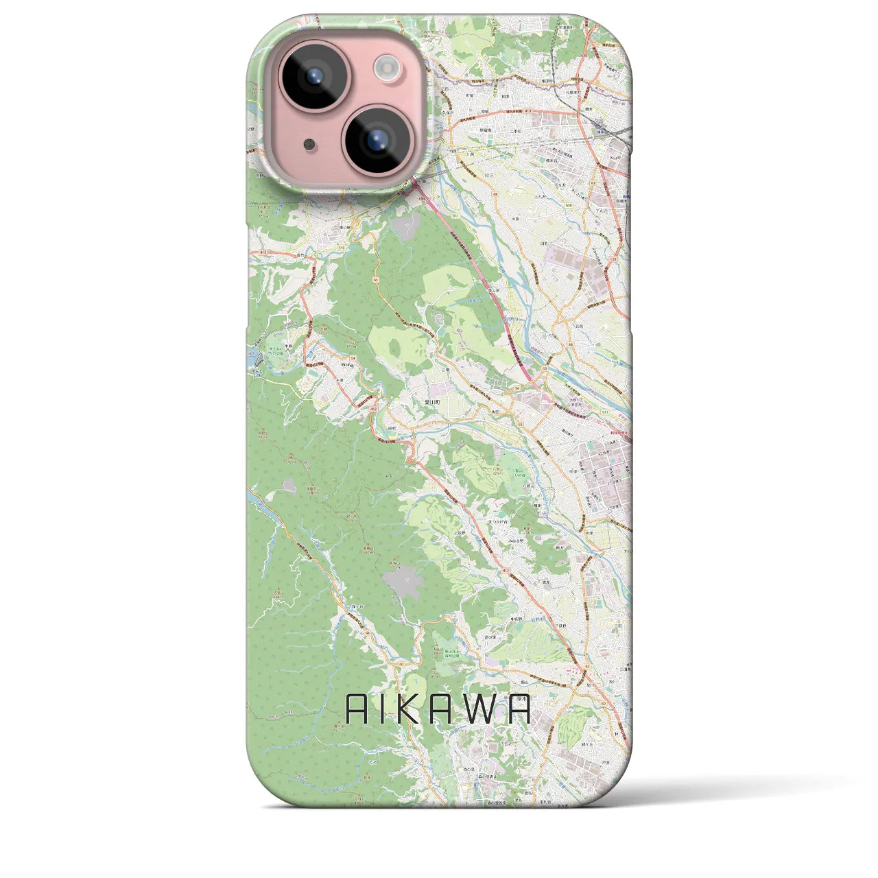 【愛川(神奈川県)】地図柄iPhoneケース(バックカバータイプ)