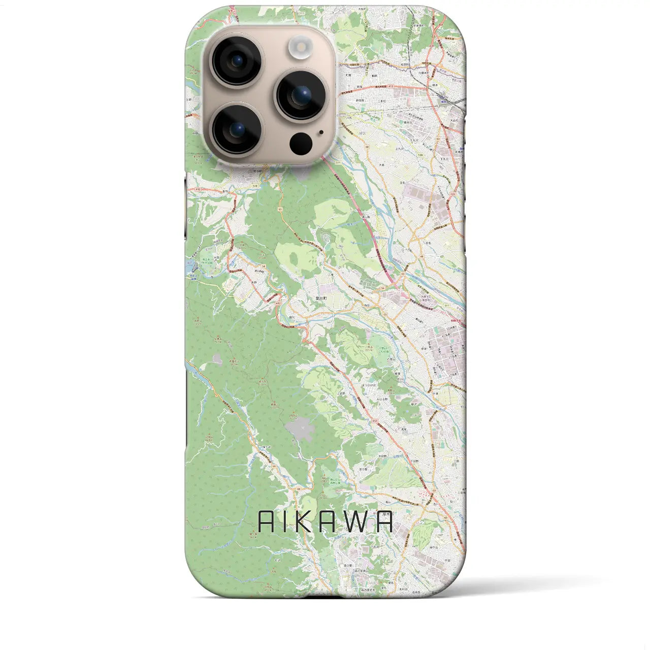 【愛川(神奈川県)】地図柄iPhoneケース(バックカバータイプ)