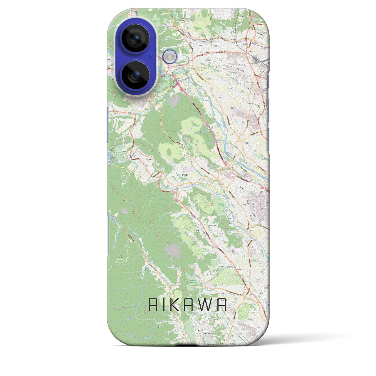 【愛川(神奈川県)】地図柄iPhoneケース(バックカバータイプ)
