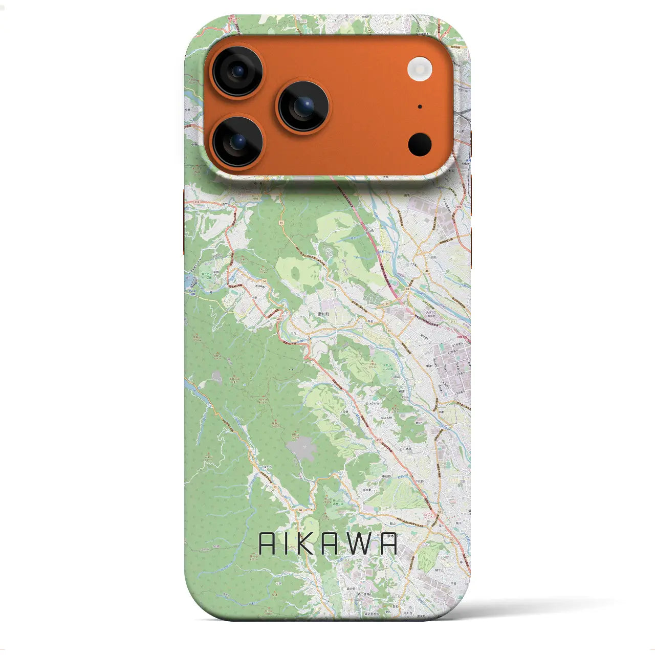 【愛川(神奈川県)】地図柄iPhoneケース(バックカバータイプ)ナチュラル・iPhone 17 Pro Max 用