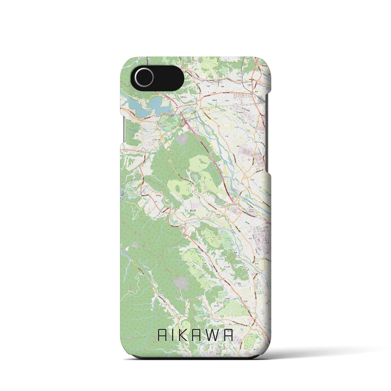 【愛川(神奈川県)】地図柄iPhoneケース(バックカバータイプ)