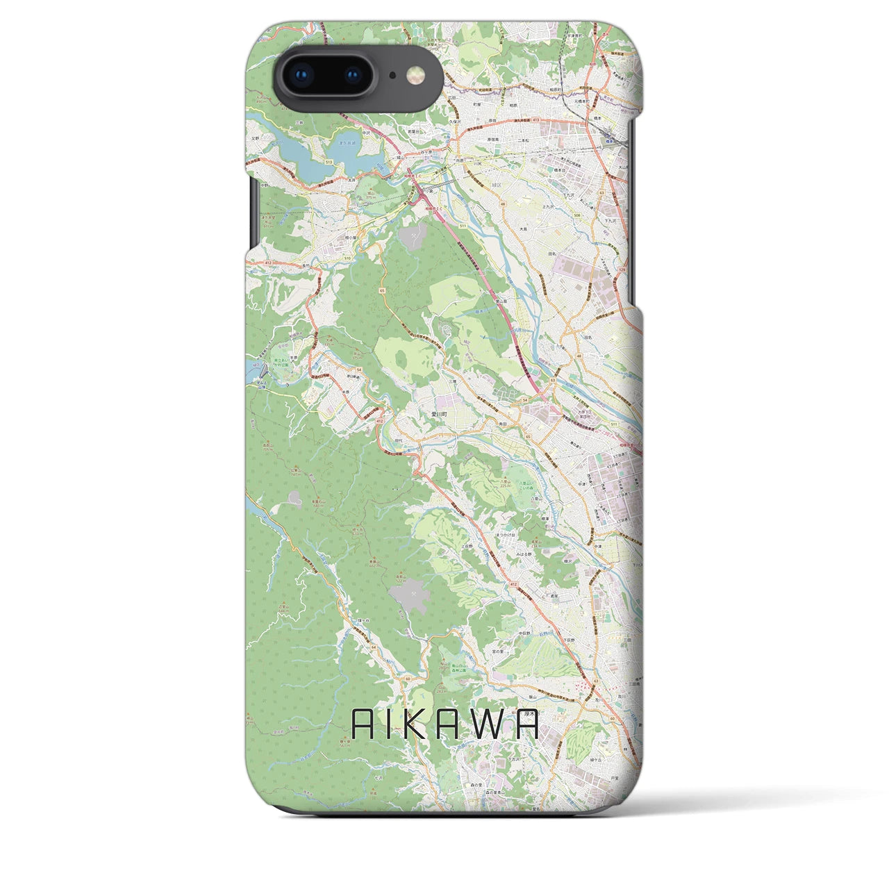 【愛川(神奈川県)】地図柄iPhoneケース(バックカバータイプ)