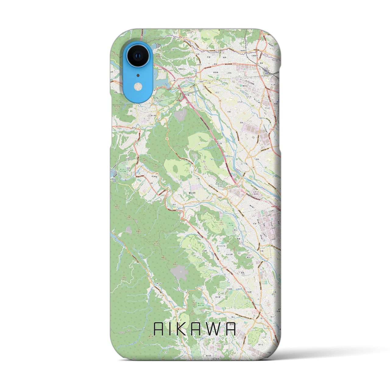 【愛川(神奈川県)】地図柄iPhoneケース(バックカバータイプ)