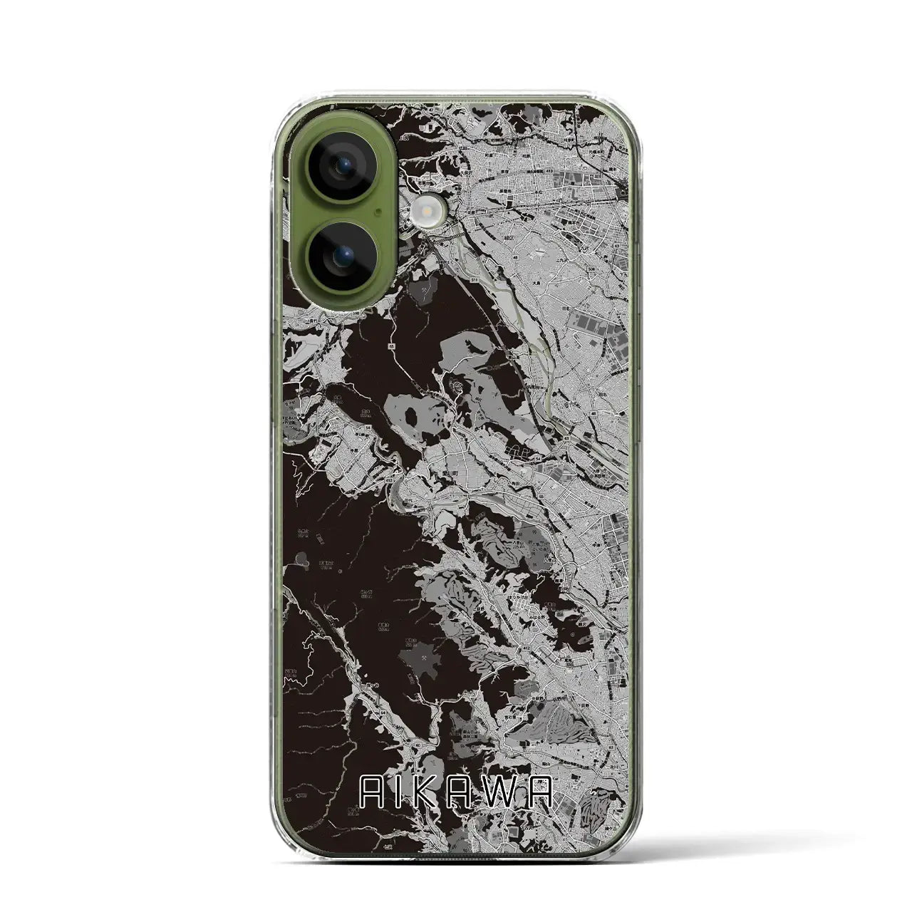 【愛川(神奈川県)】地図柄iPhoneケース(クリアタイプ)モノトーン・iPhone 17 Pro Max 用