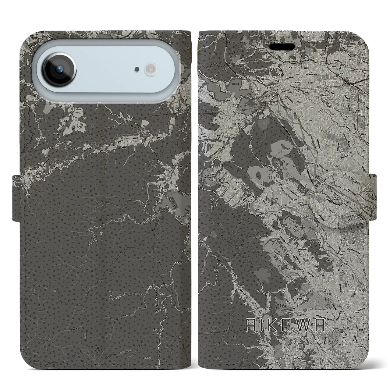 【愛川(神奈川県)】地図柄iPhoneケース(手帳タイプ)