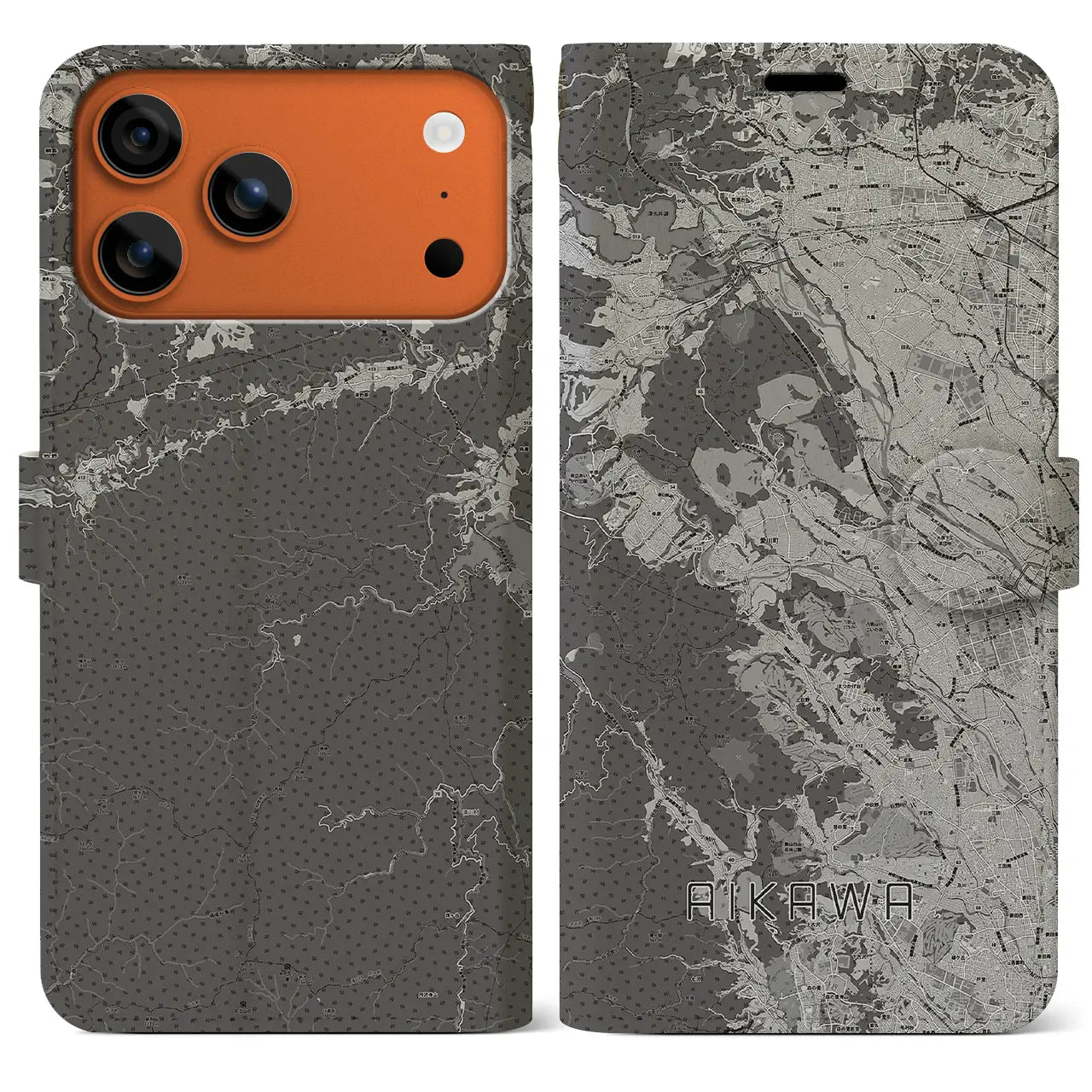 【愛川(神奈川県)】地図柄iPhoneケース(手帳タイプ)