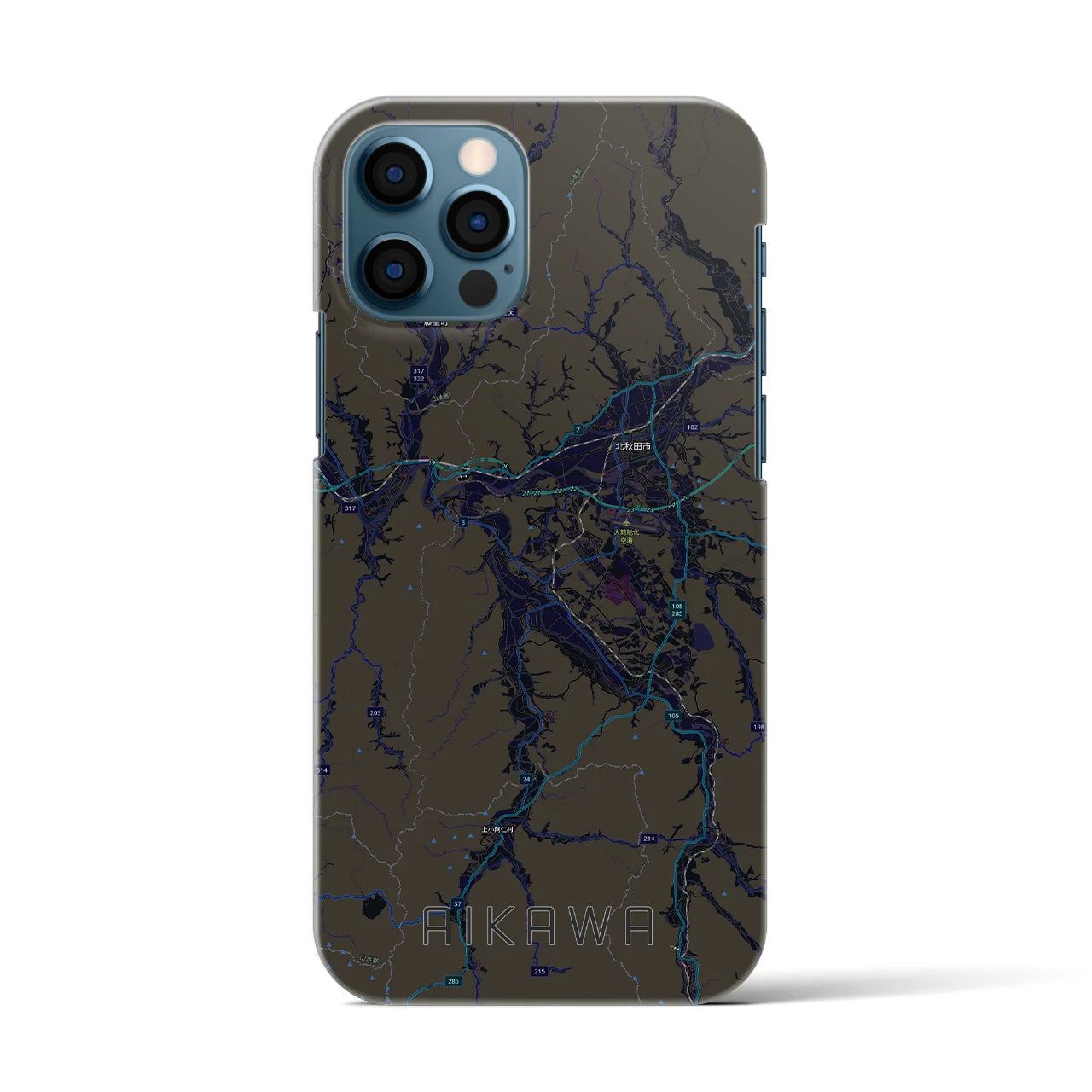 【合川(秋田県)】地図柄iPhoneケース(バックカバータイプ)