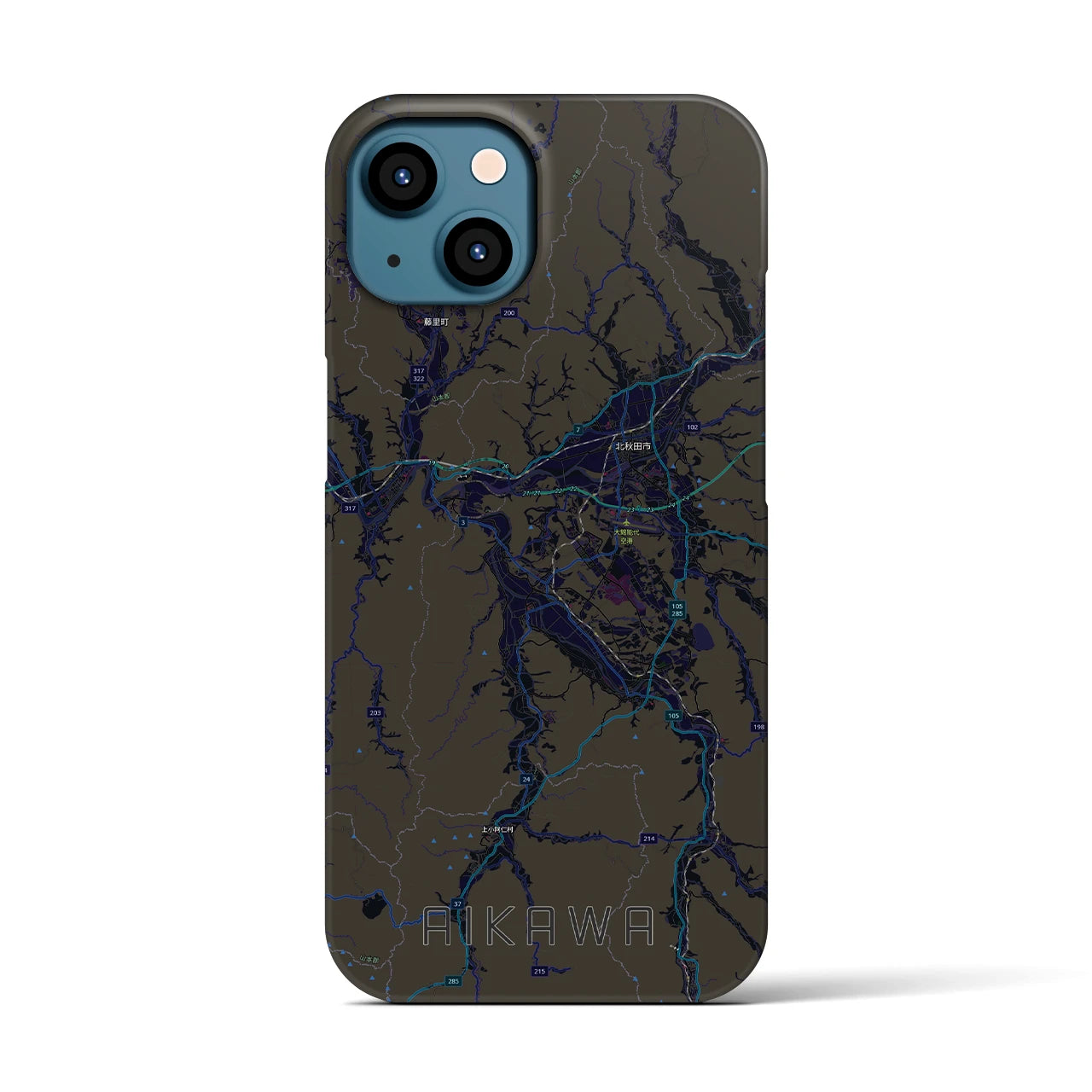 【合川(秋田県)】地図柄iPhoneケース(バックカバータイプ)