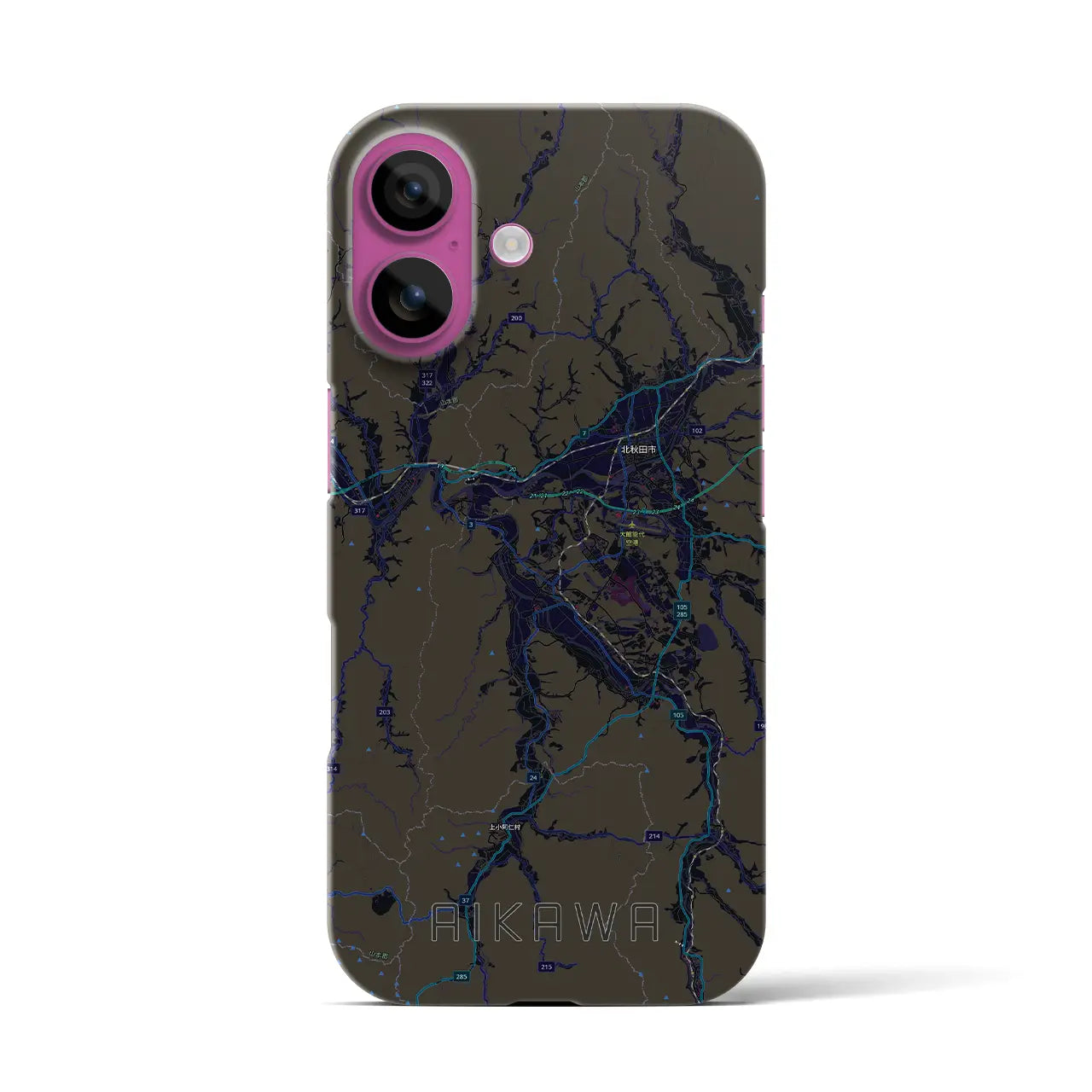 【合川(秋田県)】地図柄iPhoneケース(バックカバータイプ)