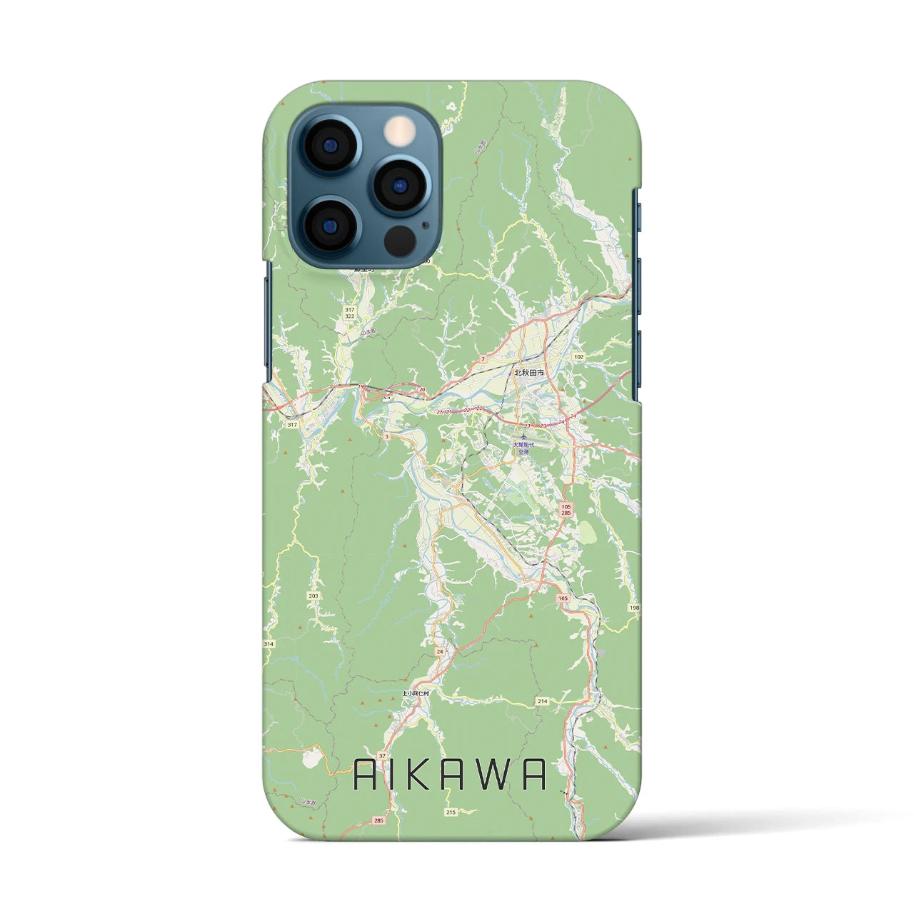 【合川(秋田県)】地図柄iPhoneケース(バックカバータイプ)