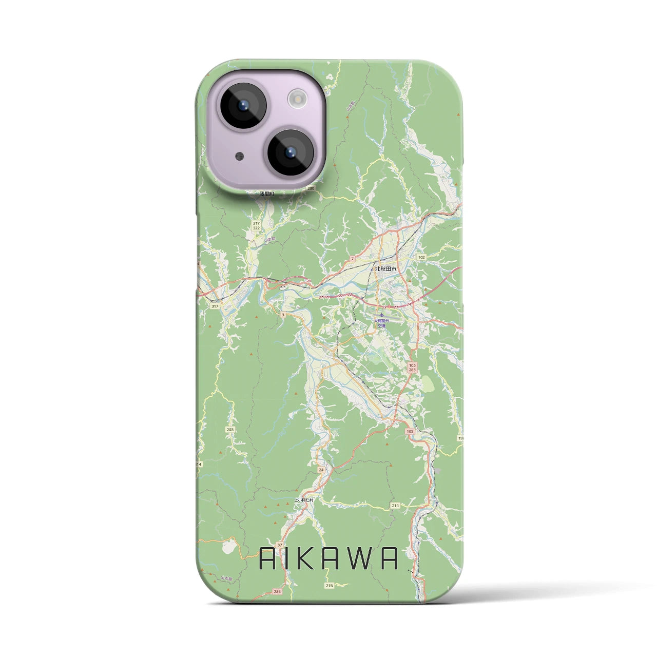 【合川(秋田県)】地図柄iPhoneケース(バックカバータイプ)