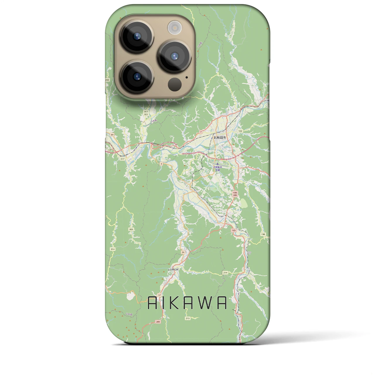【合川(秋田県)】地図柄iPhoneケース(バックカバータイプ)