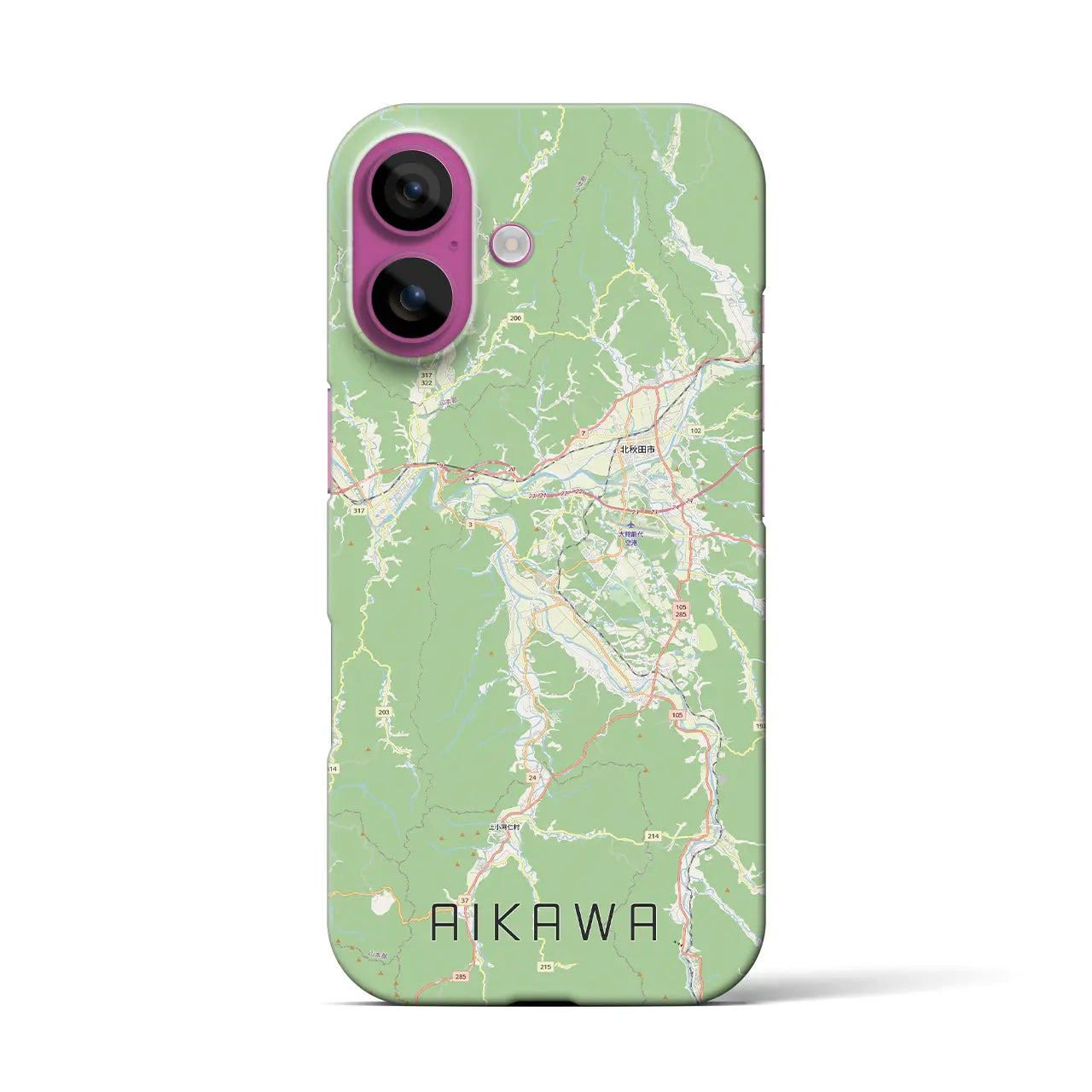 【合川(秋田県)】地図柄iPhoneケース(バックカバータイプ)
