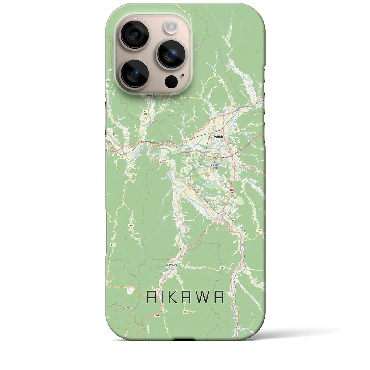 【合川(秋田県)】地図柄iPhoneケース(バックカバータイプ)