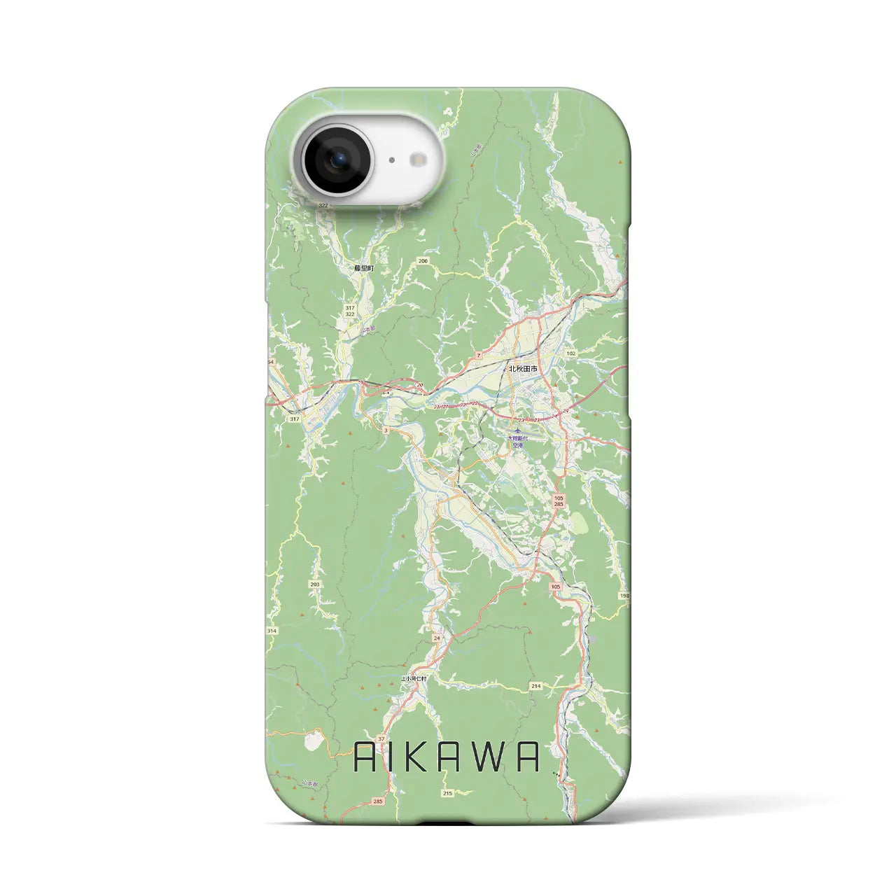【合川(秋田県)】地図柄iPhoneケース(バックカバータイプ)
