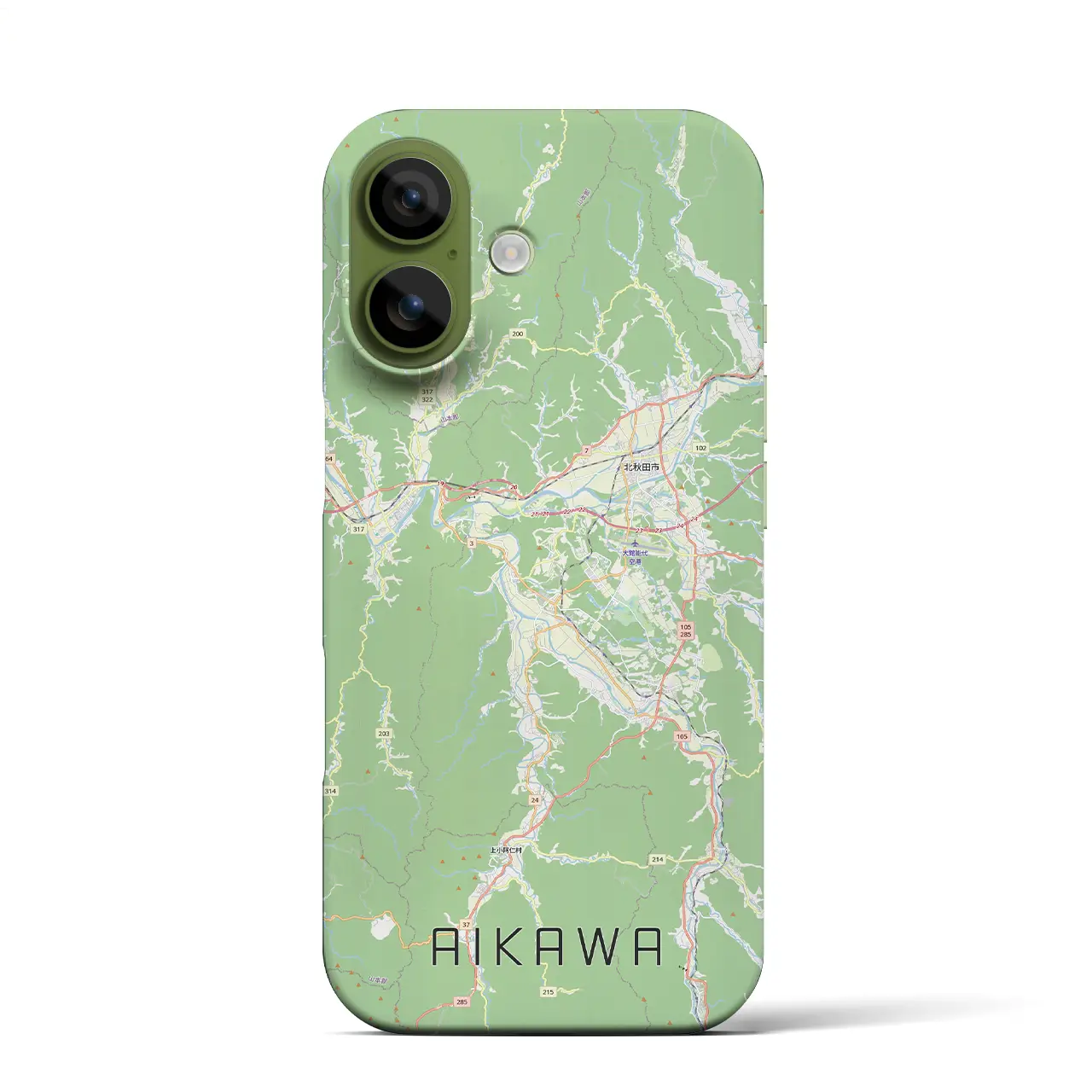 【合川(秋田県)】地図柄iPhoneケース(バックカバータイプ)