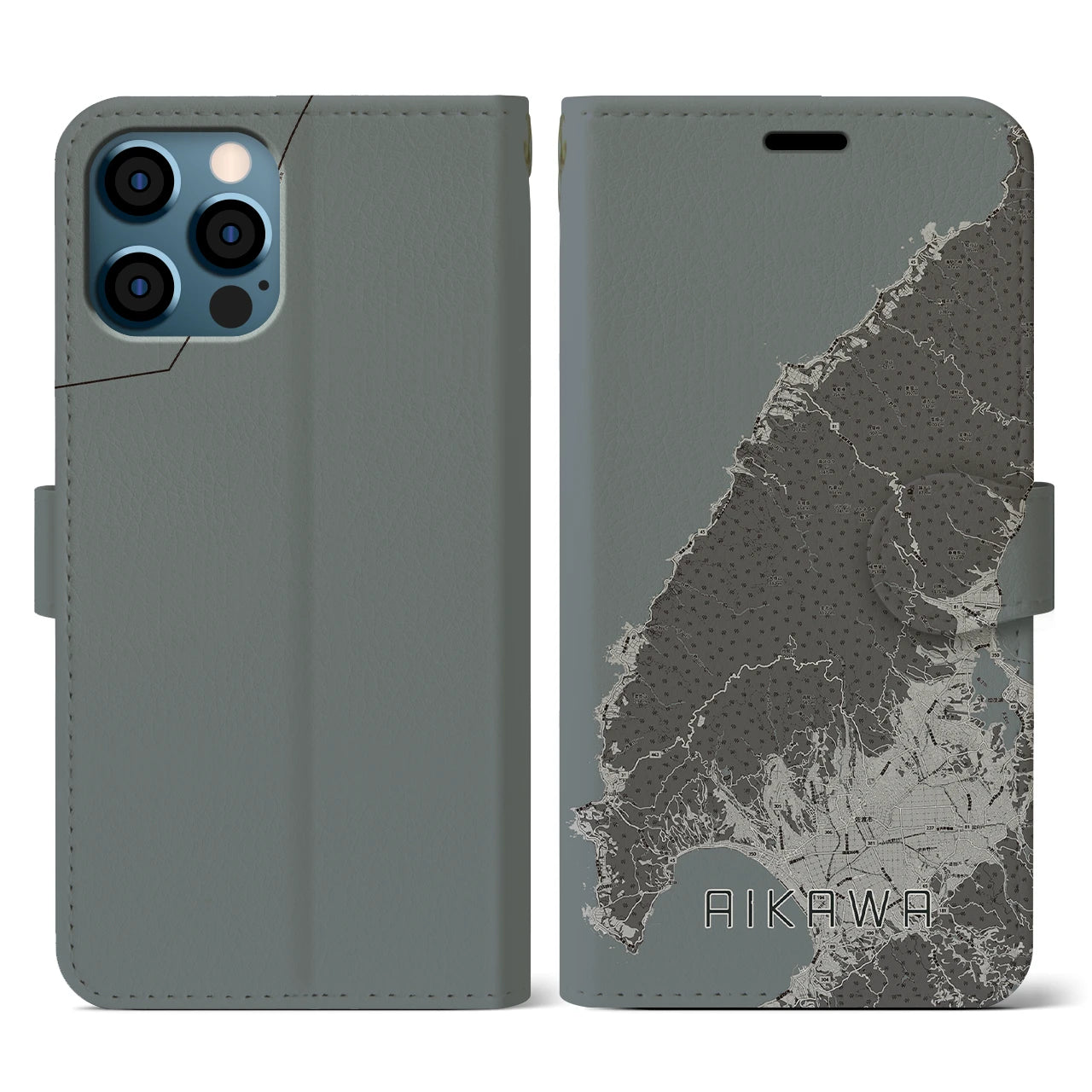 【相川(新潟県)】地図柄iPhoneケース(手帳タイプ)