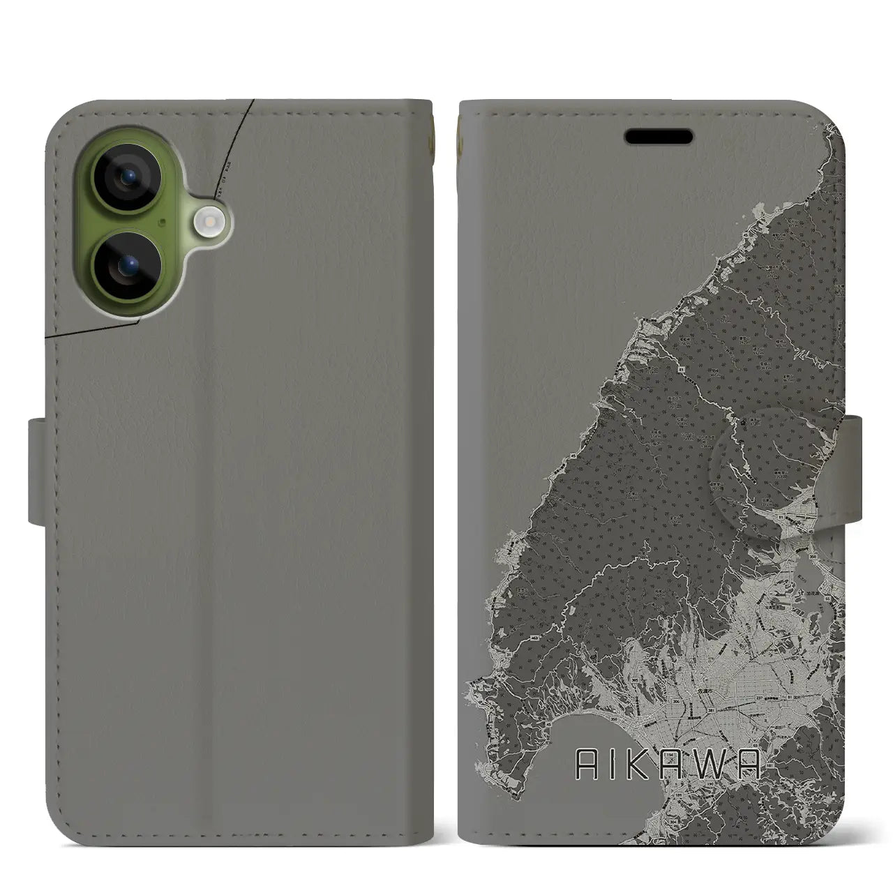 【相川(新潟県)】地図柄iPhoneケース(手帳タイプ)