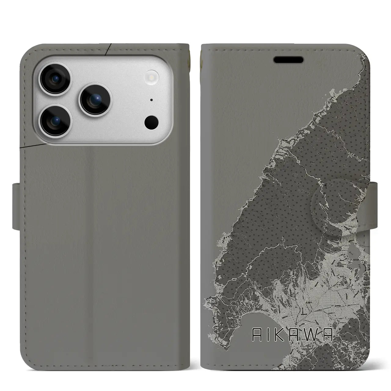 【相川(新潟県)】地図柄iPhoneケース(手帳タイプ)