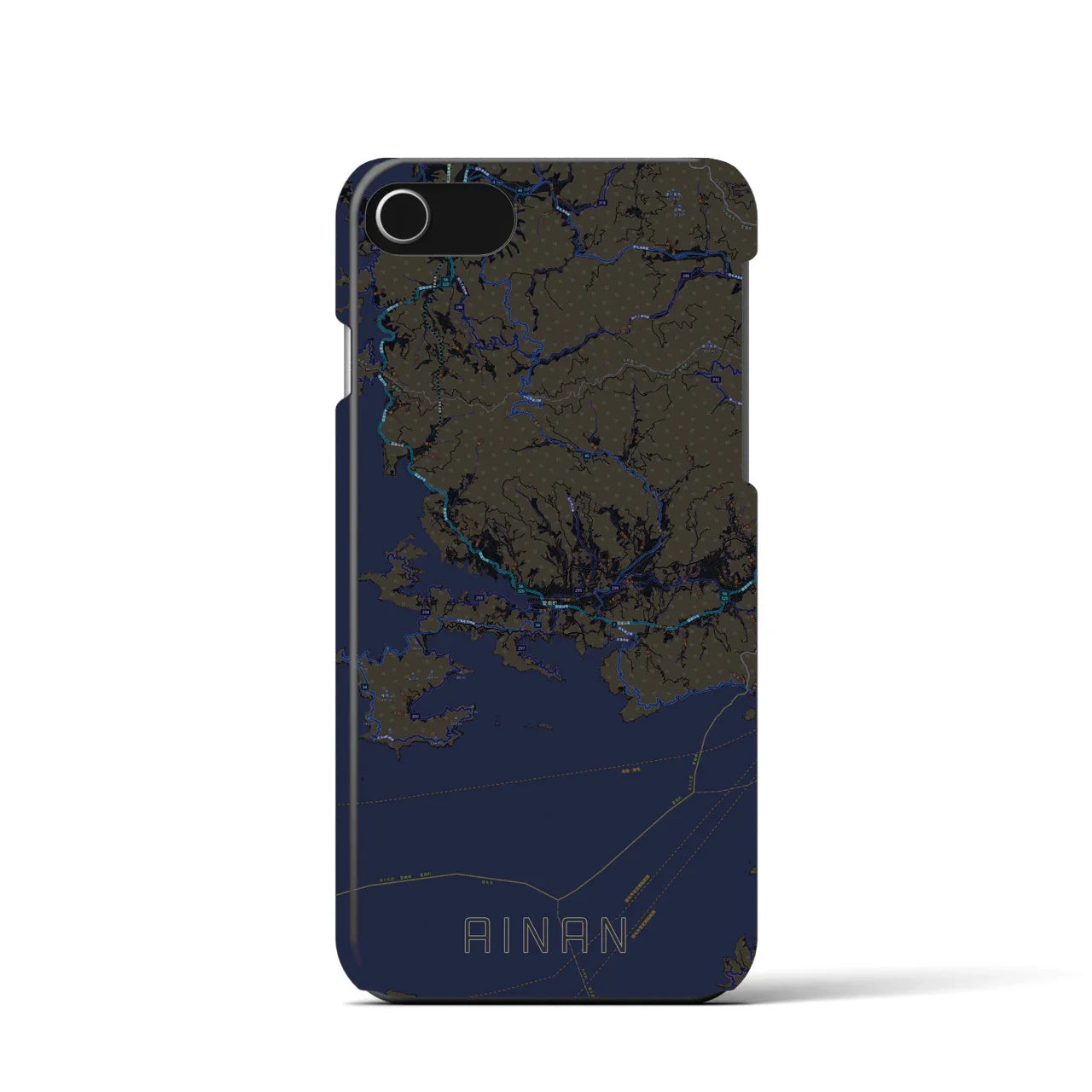 【愛南(愛媛県)】地図柄iPhoneケース(バックカバータイプ)