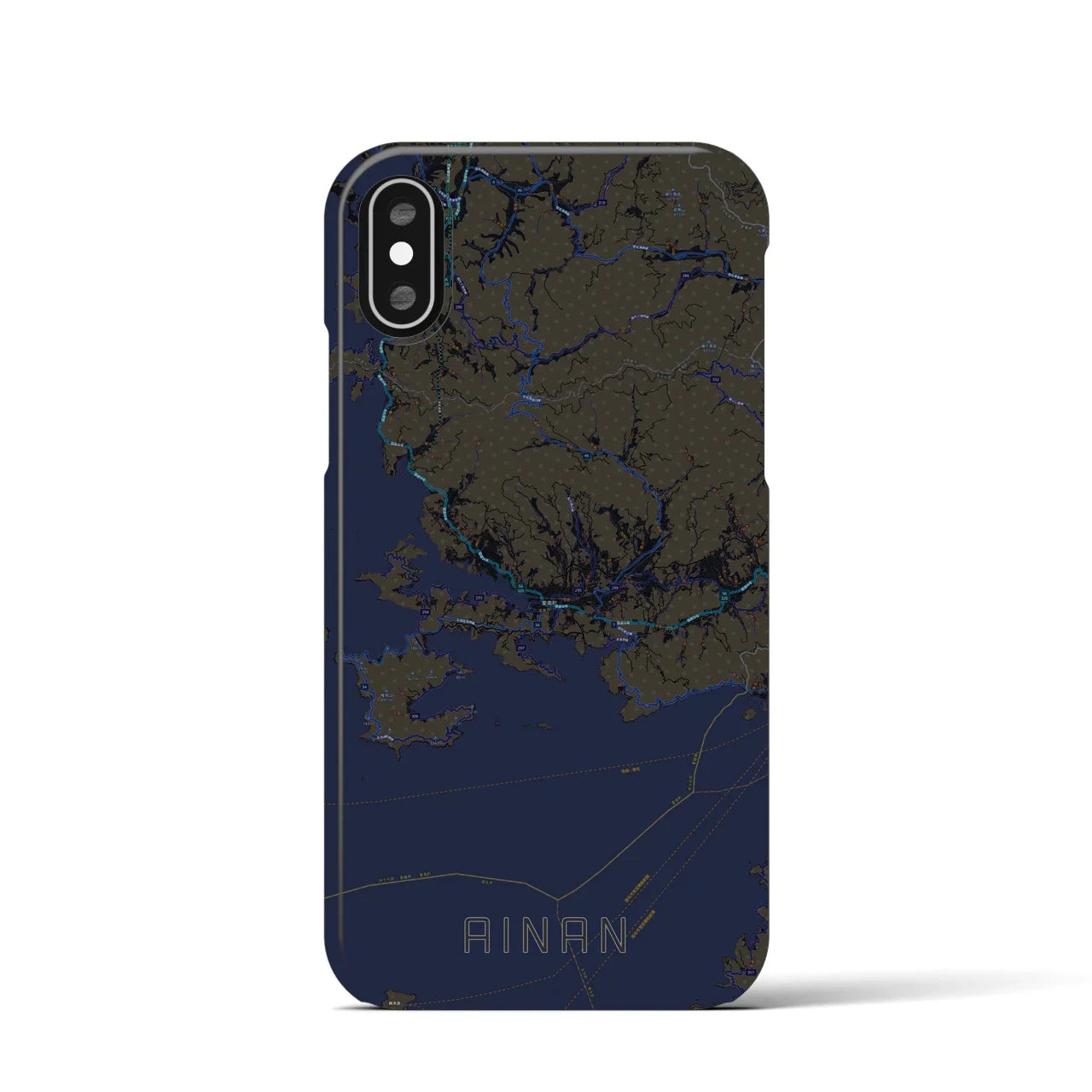 【愛南(愛媛県)】地図柄iPhoneケース(バックカバータイプ)