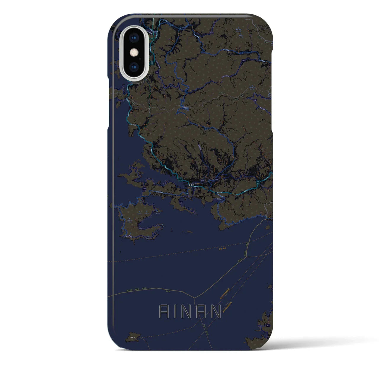 【愛南(愛媛県)】地図柄iPhoneケース(バックカバータイプ)