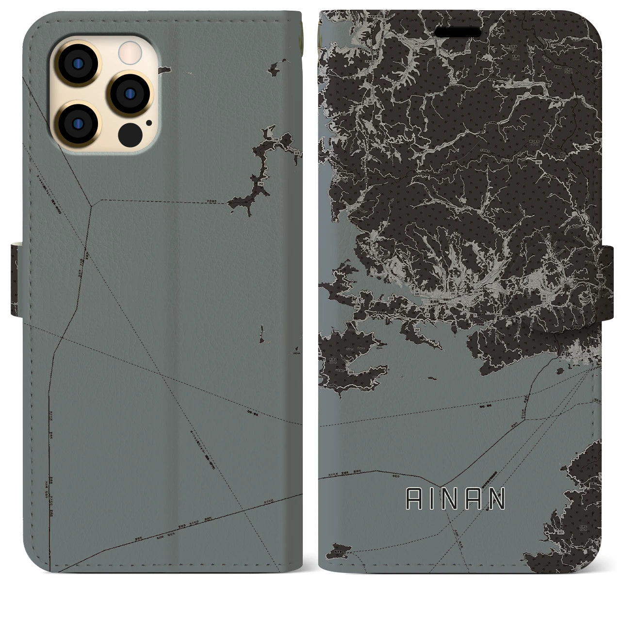 【愛南(愛媛県)】地図柄iPhoneケース(手帳タイプ)