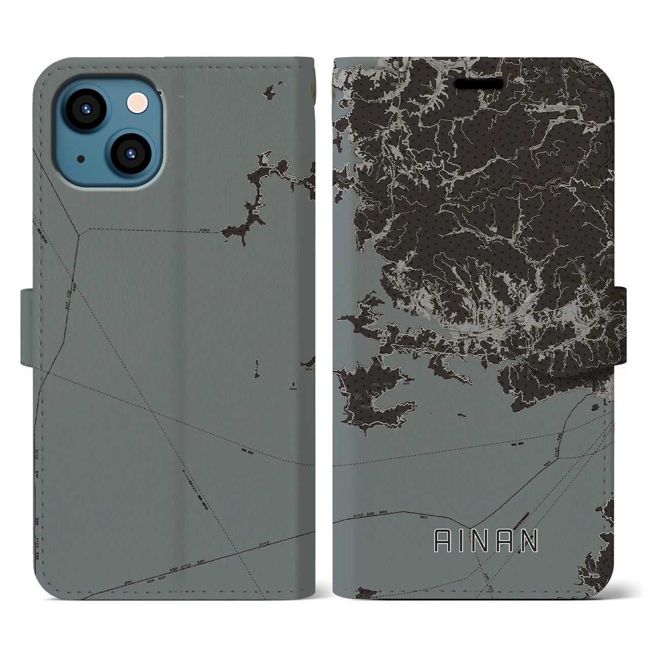 【愛南(愛媛県)】地図柄iPhoneケース(手帳タイプ)