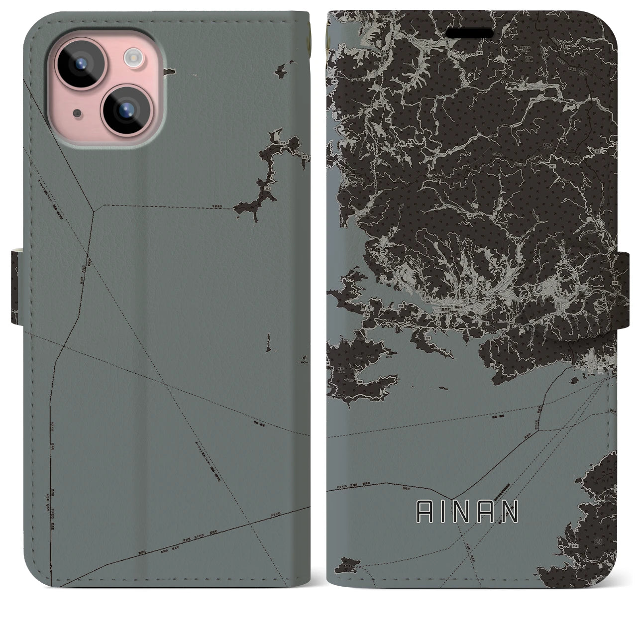 【愛南(愛媛県)】地図柄iPhoneケース(手帳タイプ)