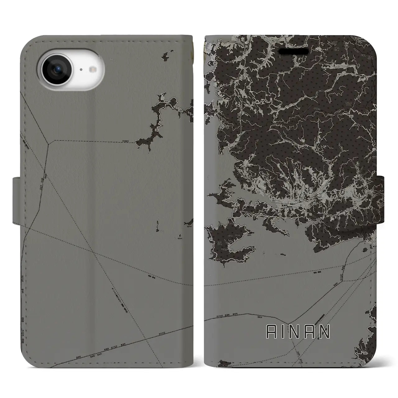 【愛南(愛媛県)】地図柄iPhoneケース(手帳タイプ)