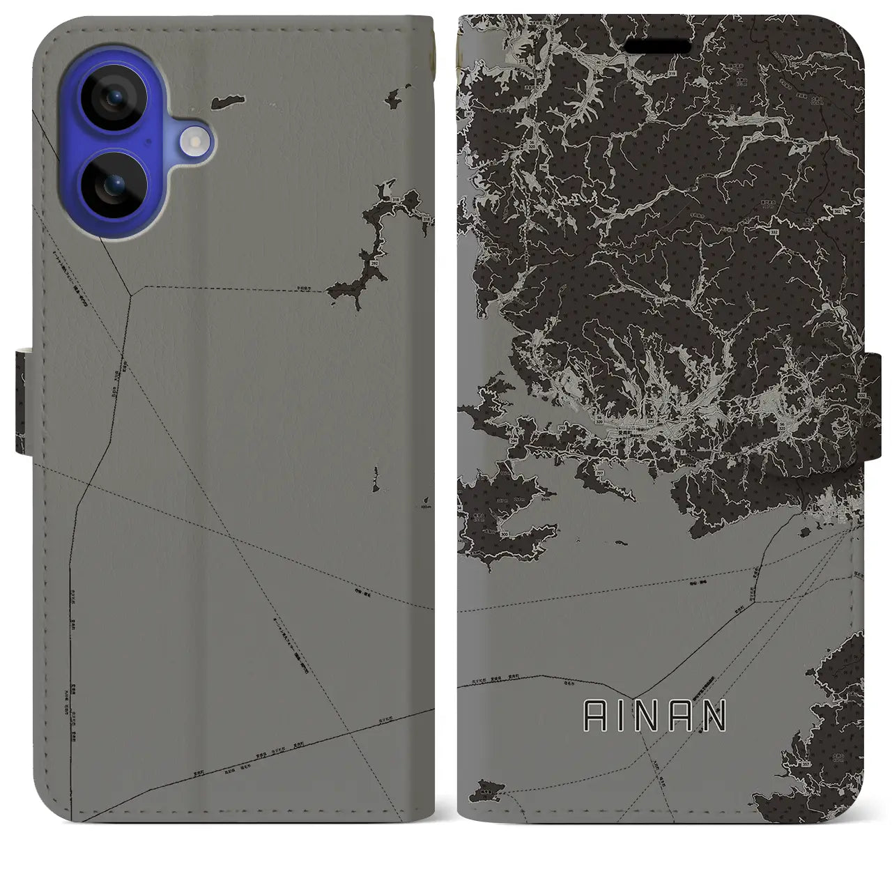 【愛南(愛媛県)】地図柄iPhoneケース(手帳タイプ)