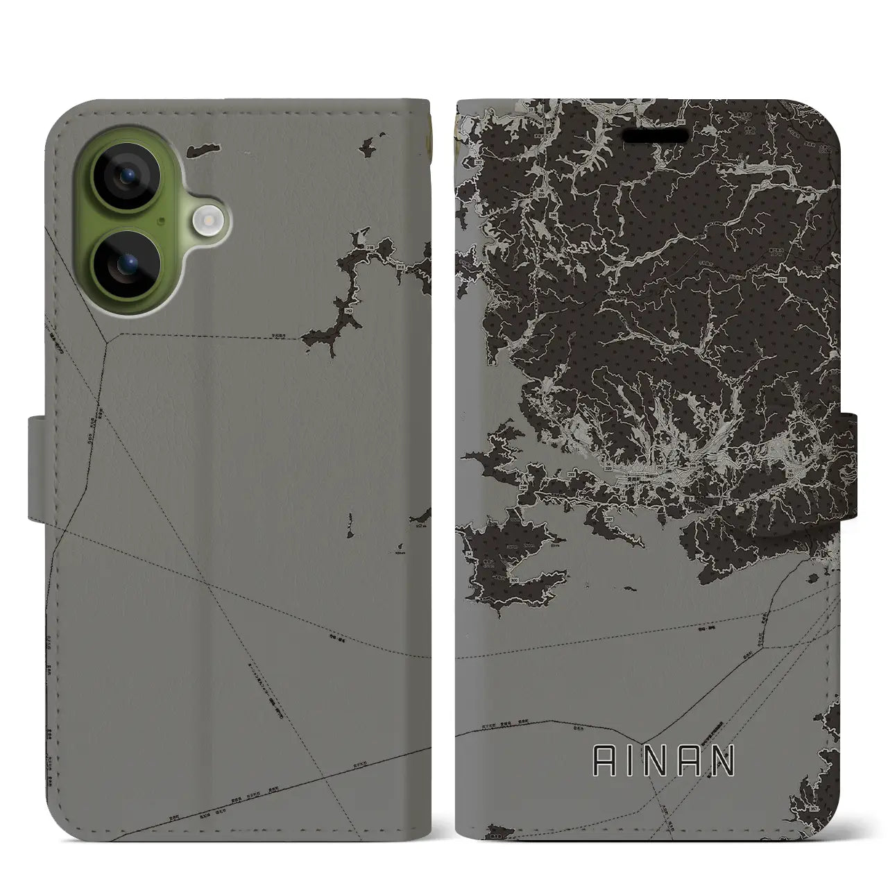 【愛南(愛媛県)】地図柄iPhoneケース(手帳タイプ)