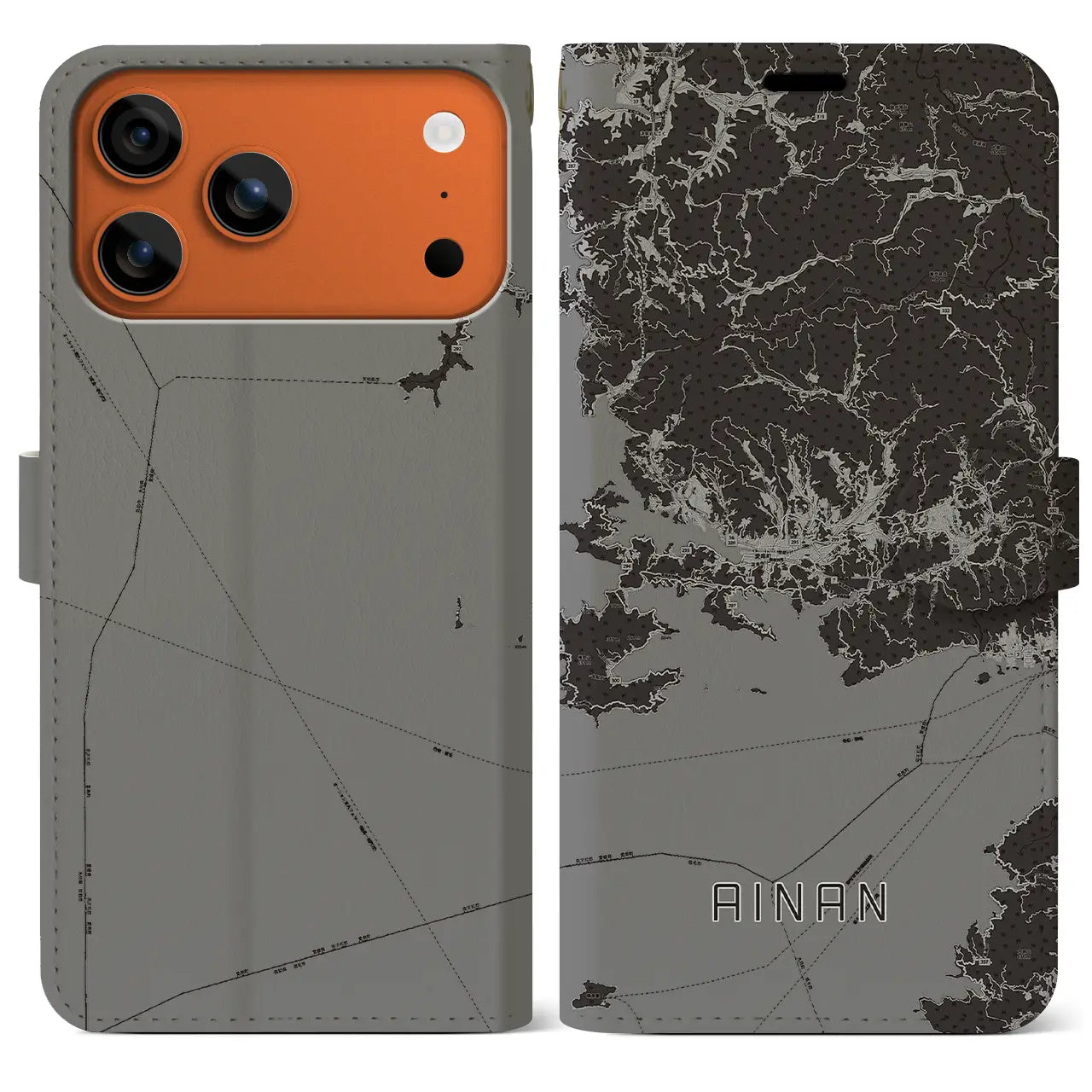 【愛南(愛媛県)】地図柄iPhoneケース(手帳タイプ)