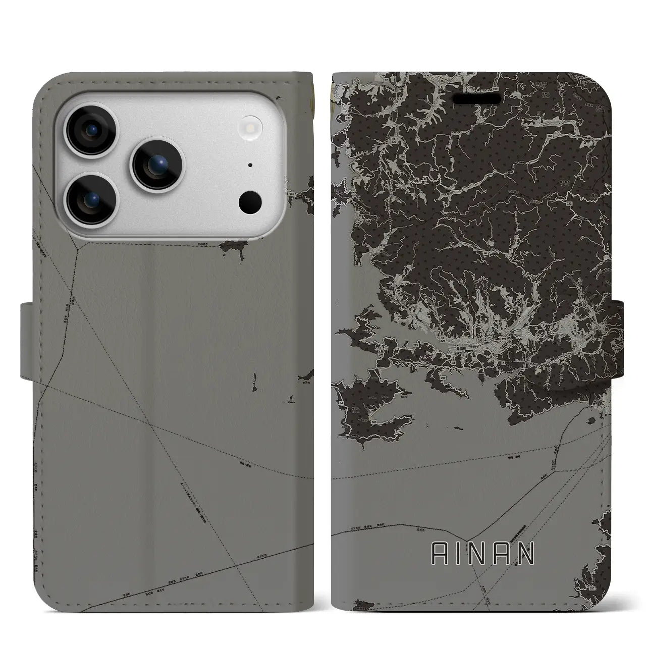 【愛南(愛媛県)】地図柄iPhoneケース(手帳タイプ)