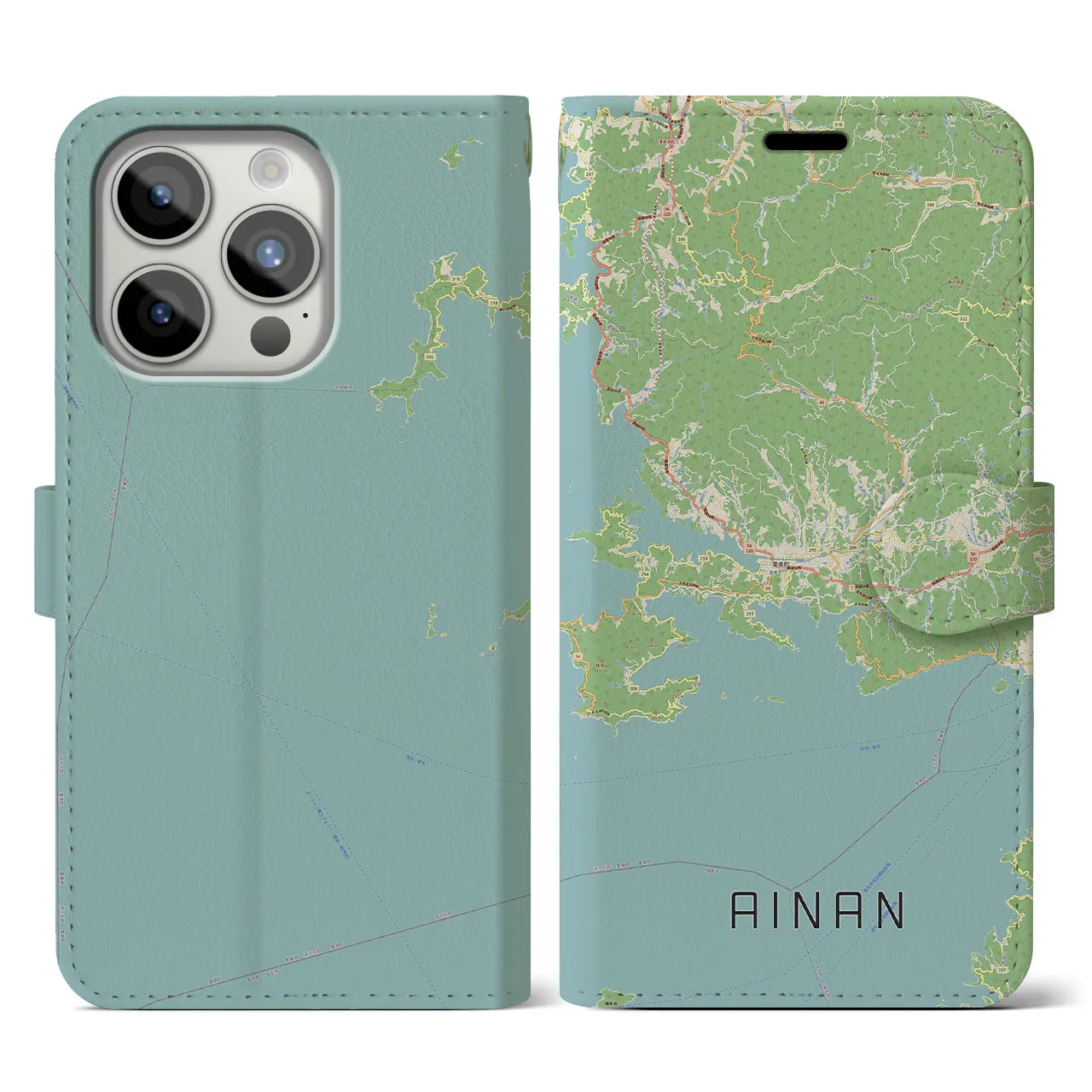 【愛南(愛媛県)】地図柄iPhoneケース(手帳タイプ)