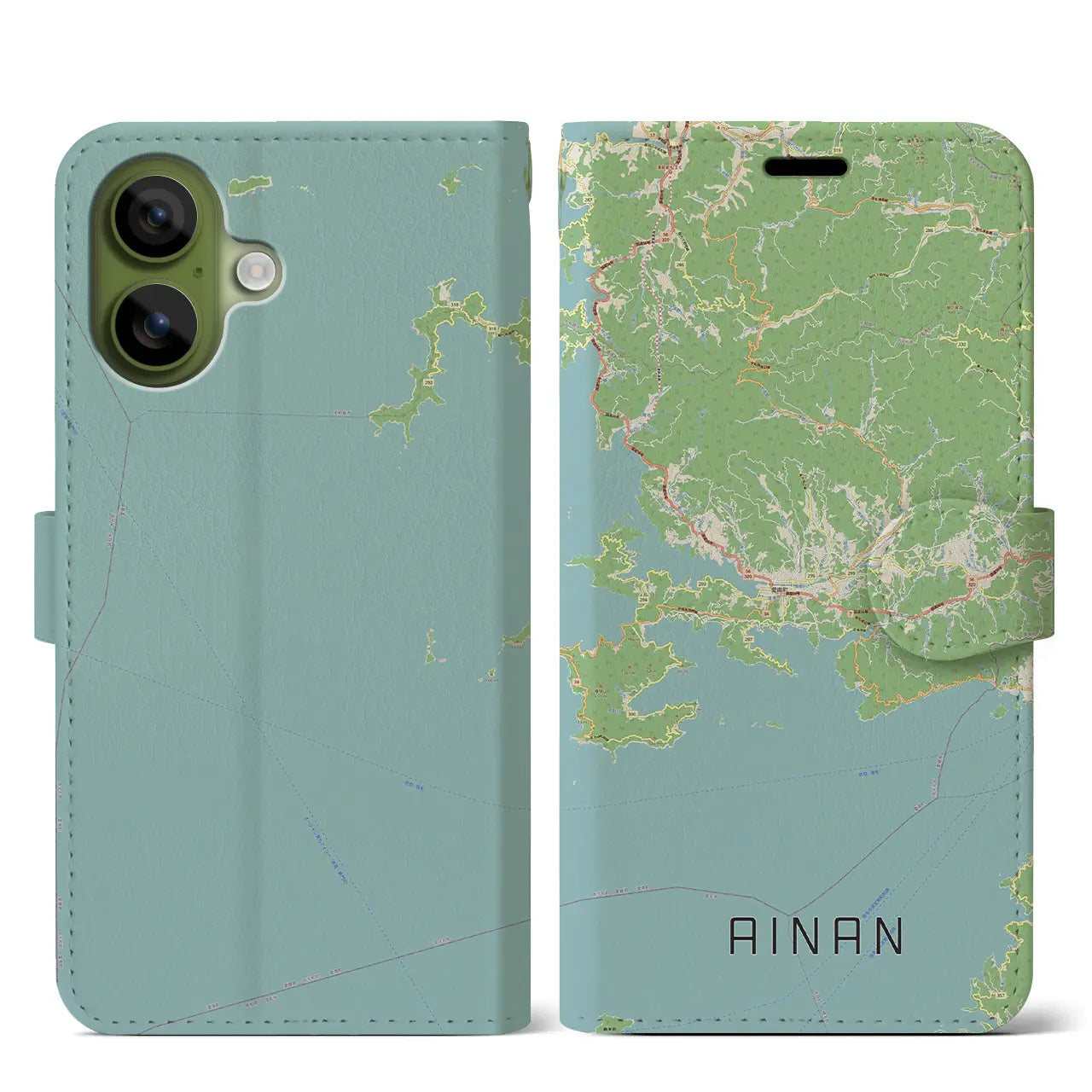 【愛南(愛媛県)】地図柄iPhoneケース(手帳タイプ)