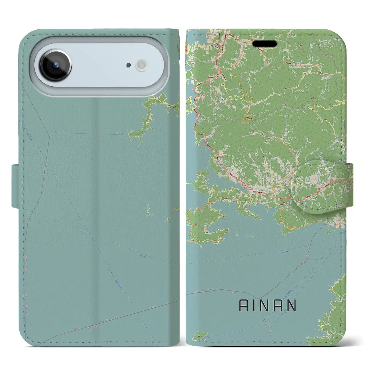 【愛南(愛媛県)】地図柄iPhoneケース(手帳タイプ)