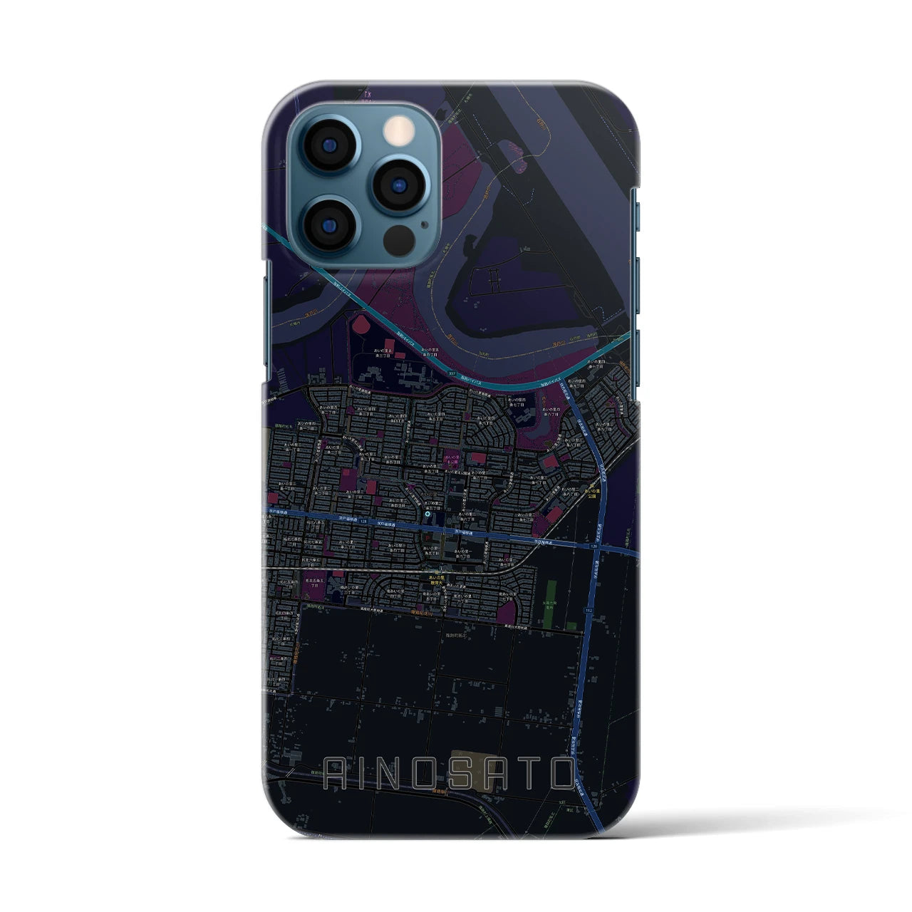 【あいの里(北海道)】地図柄iPhoneケース(バックカバータイプ)